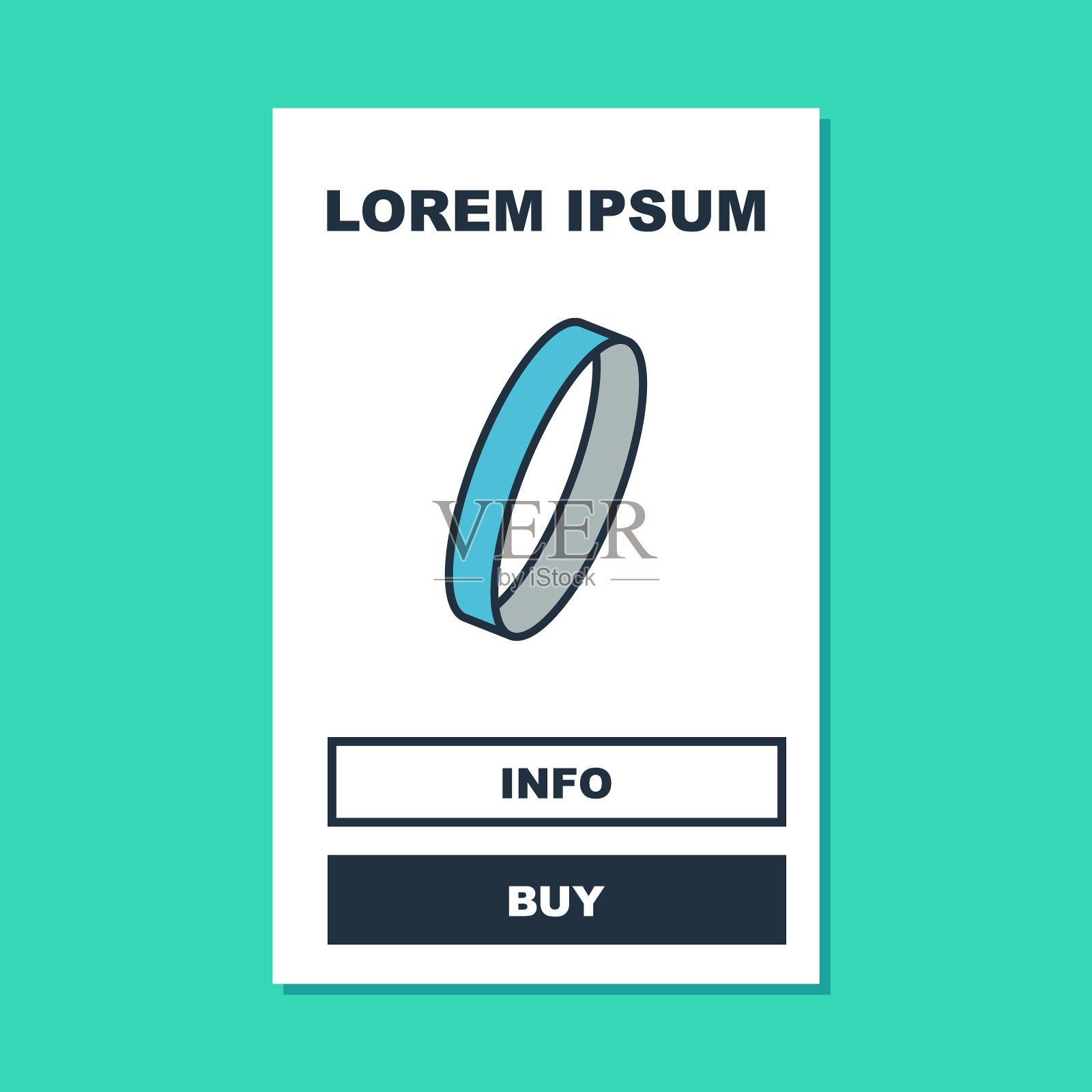 填充轮廓结婚戒指图标孤立在绿松石背景。新娘和新郎的珠宝标志。婚姻的象征。钻石戒指。向量插画图片素材