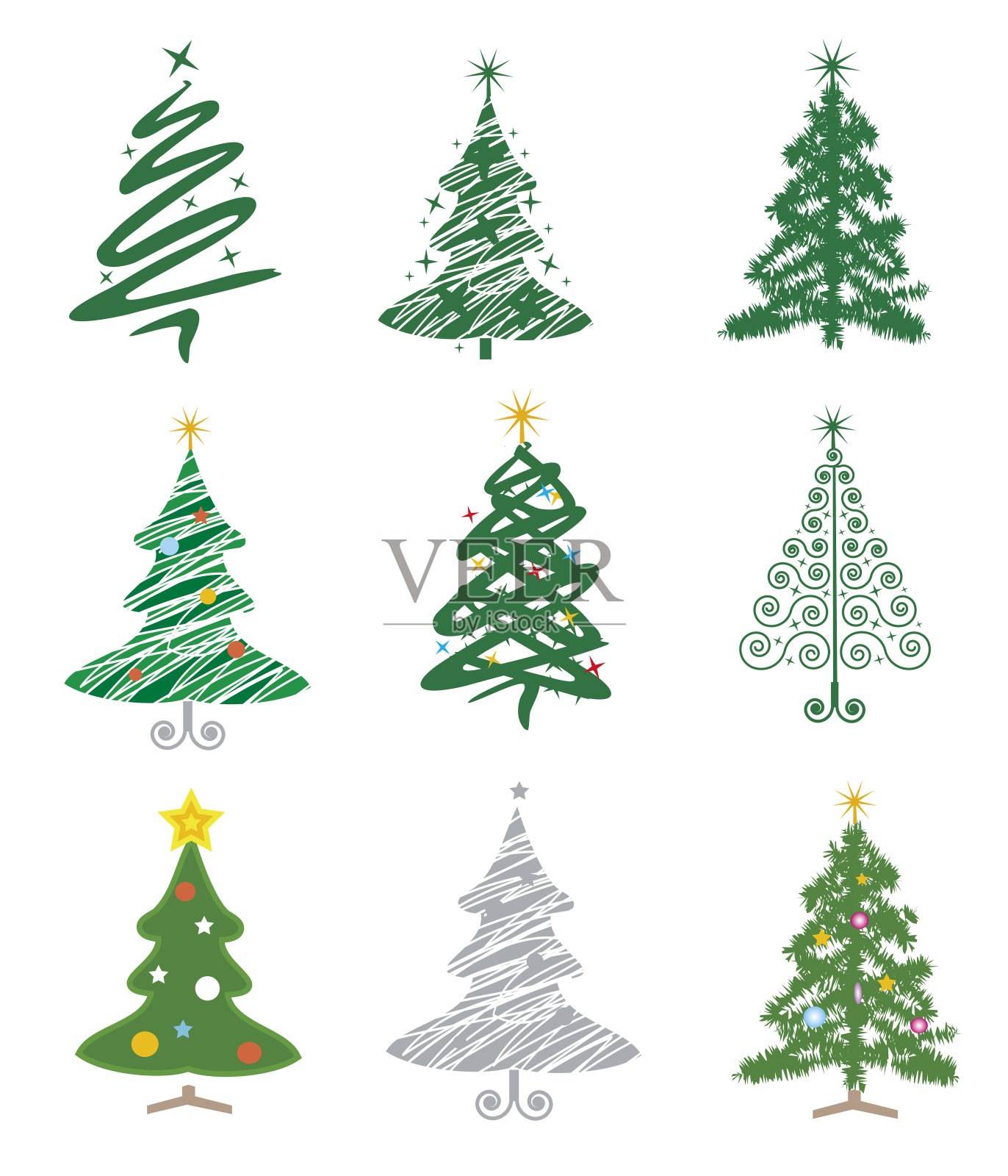 抽象的圣诞树符号。插画图片素材