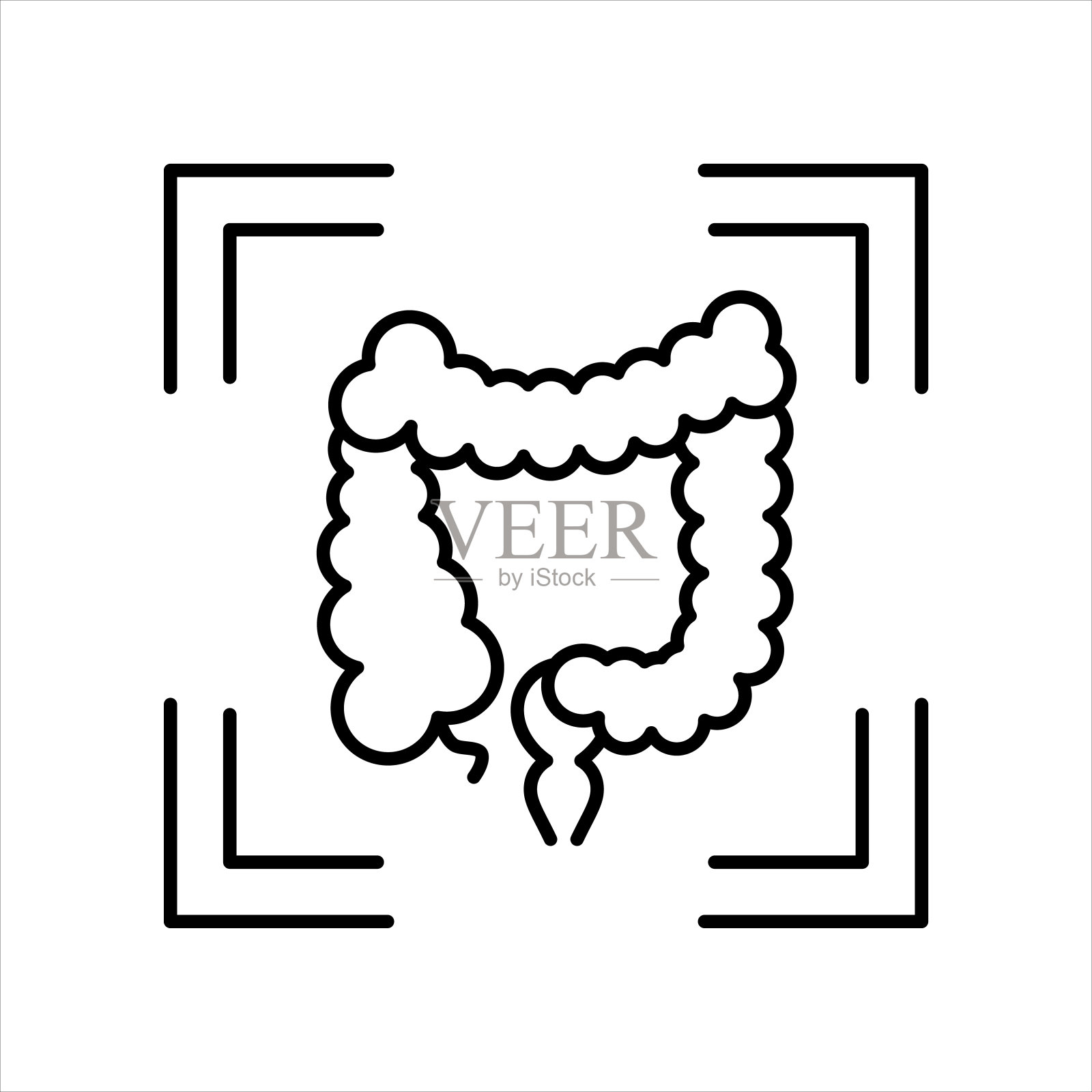 x射线对比，线图标插画图片素材