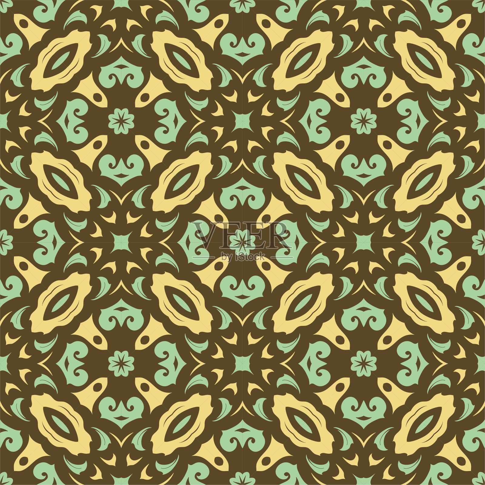 豪华图案装饰背景。民族无缝形状准备印刷插画图片素材