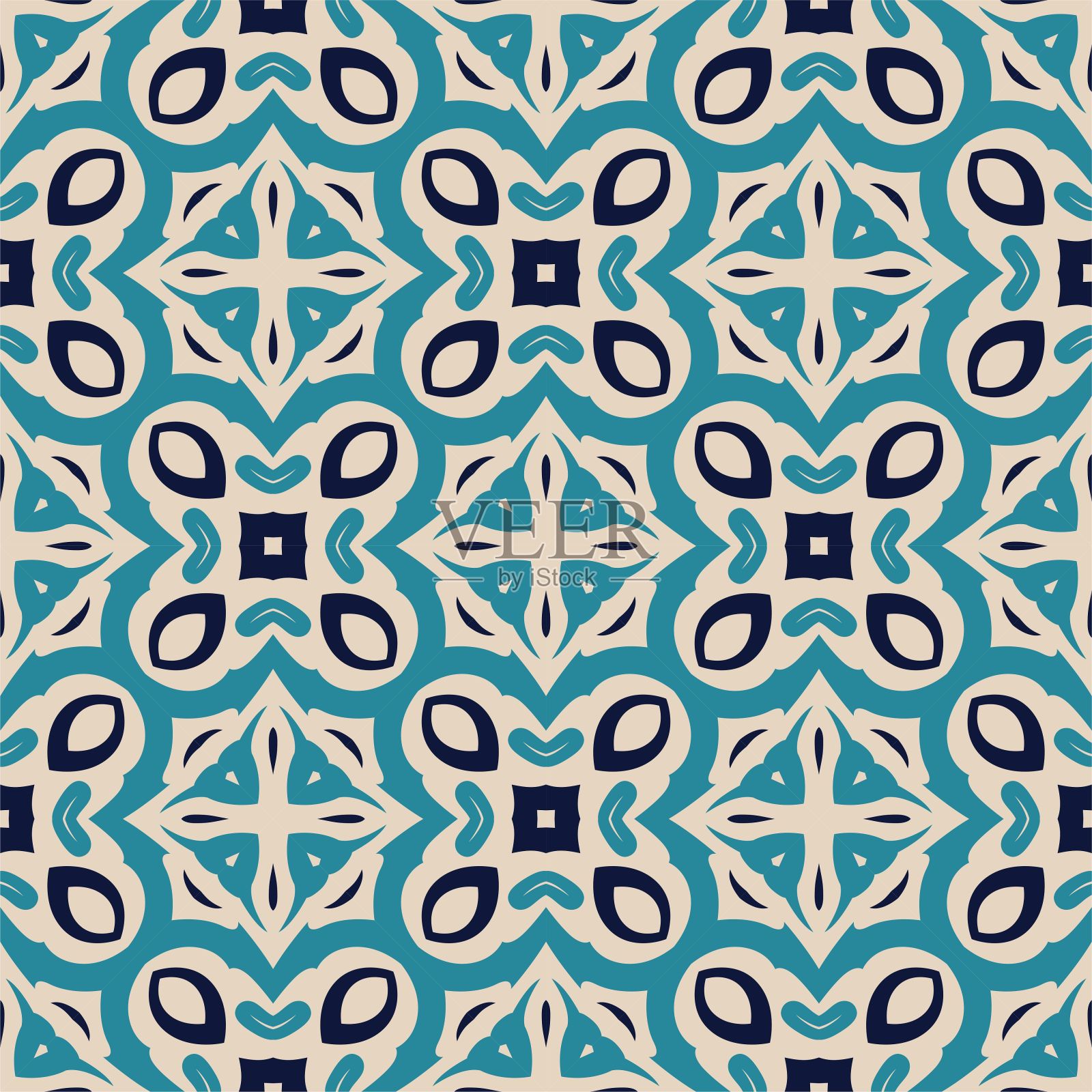 三色无缝抽象造型。简单图案点缀背景插画图片素材