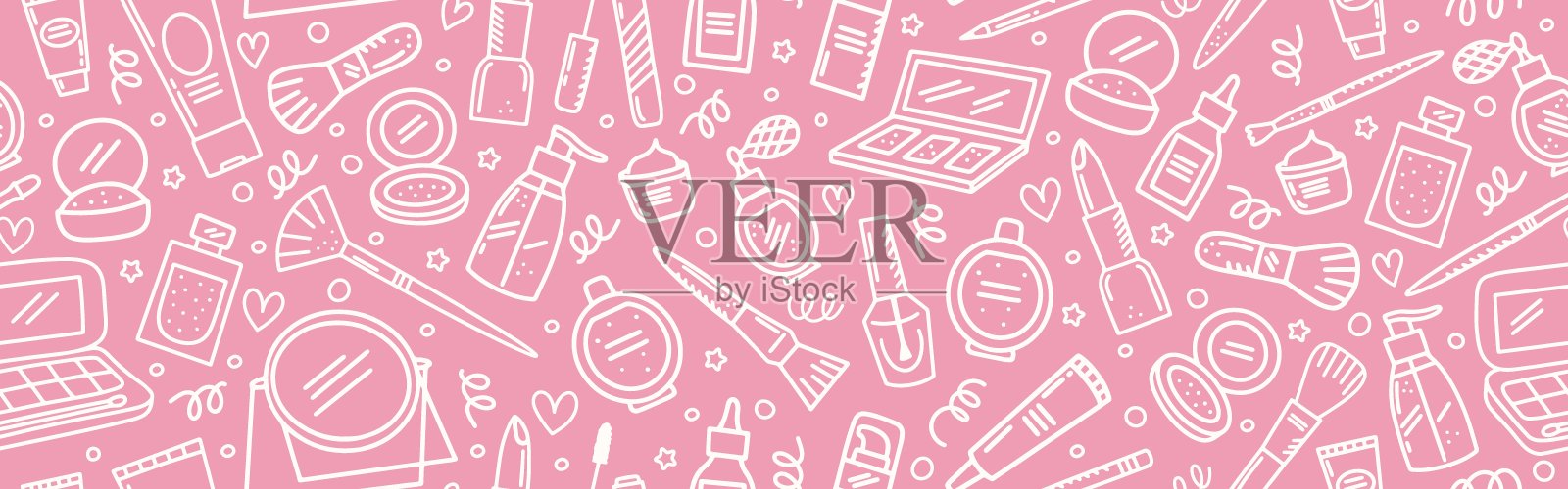 涂鸦美妆天衣无缝背景插画图片素材