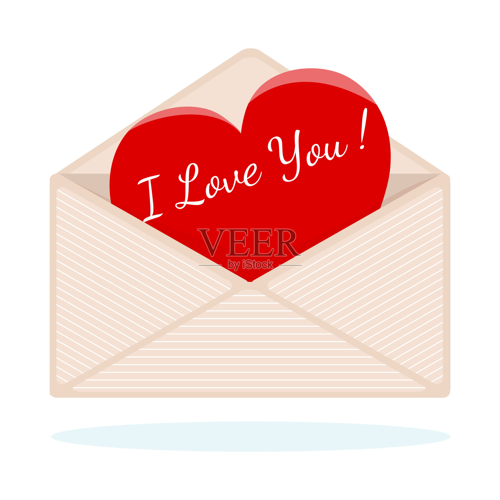 包含爱心的信封插画图片素材