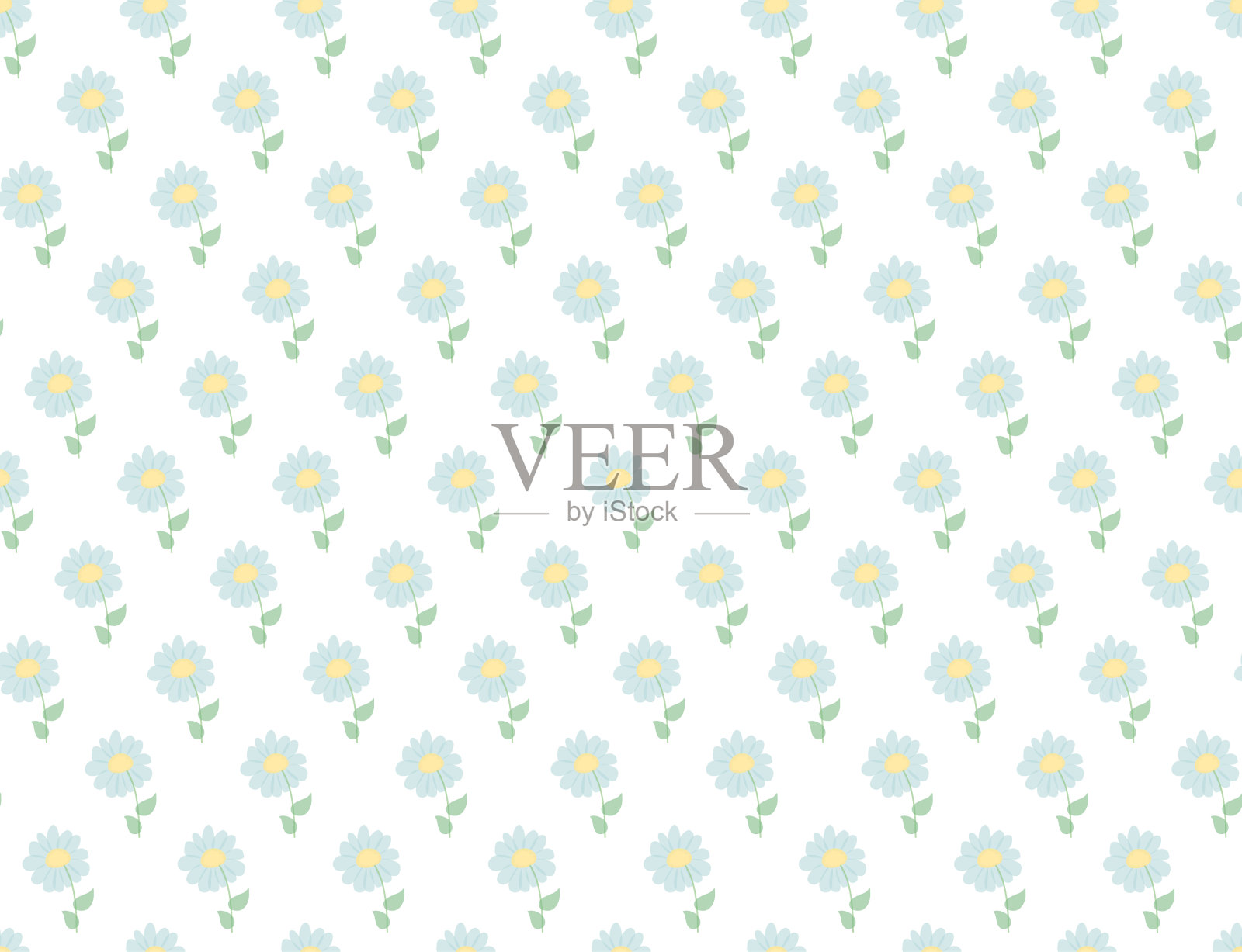 花卉图案。白色背景上的漂亮花。印花用蓝色小花。粗心大意的打印。春天的背景。可爱的小花图案在小花上。纺织用花洋甘菊背景插画图片素材