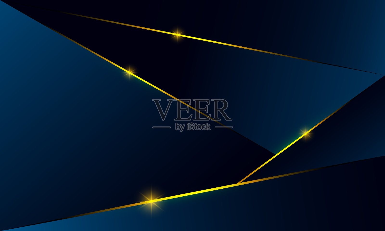 抽象的蓝色多边形三角形图案背景灯光效果豪华风格。插画图片素材