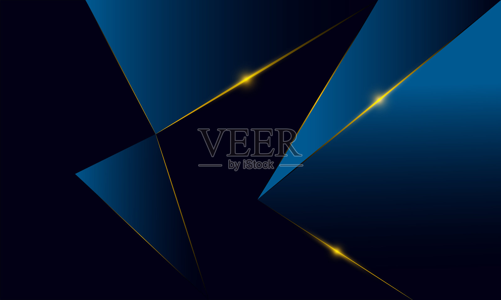 抽象的蓝色多边形三角形图案背景灯光效果豪华风格。插画图片素材