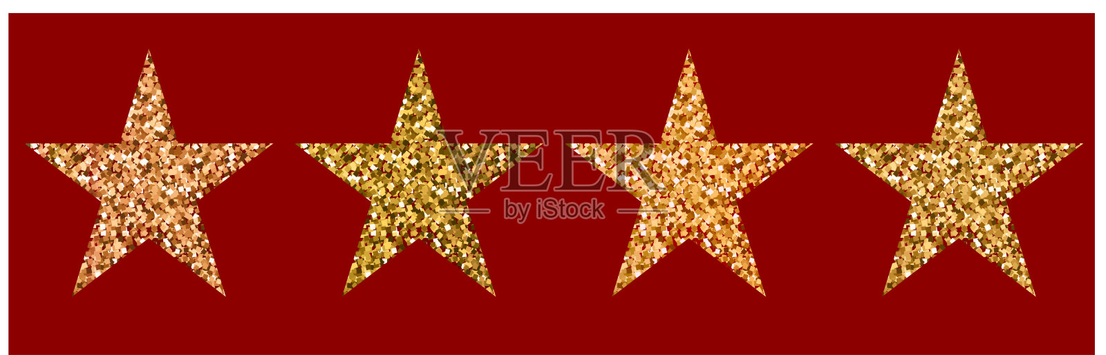 向量集黄金闪光的星星与画笔为插图画家设计元素图片