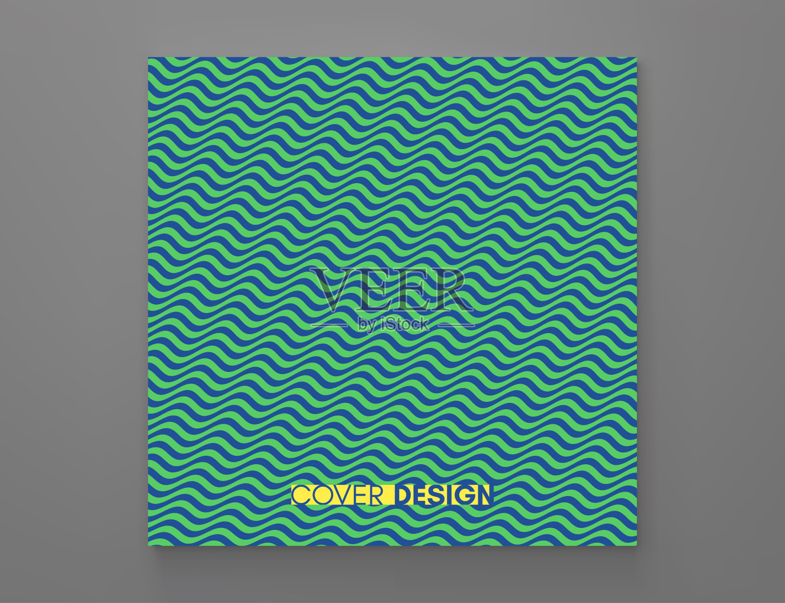 封面设计模板。带有视错觉的波浪图案。摘要三维几何背景。矢量插图。插画图片素材