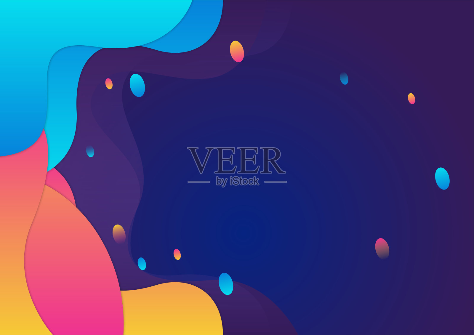 现代简约色彩抽象波浪背景。矢量抽象图形设计横幅图案背景模板。插画图片素材