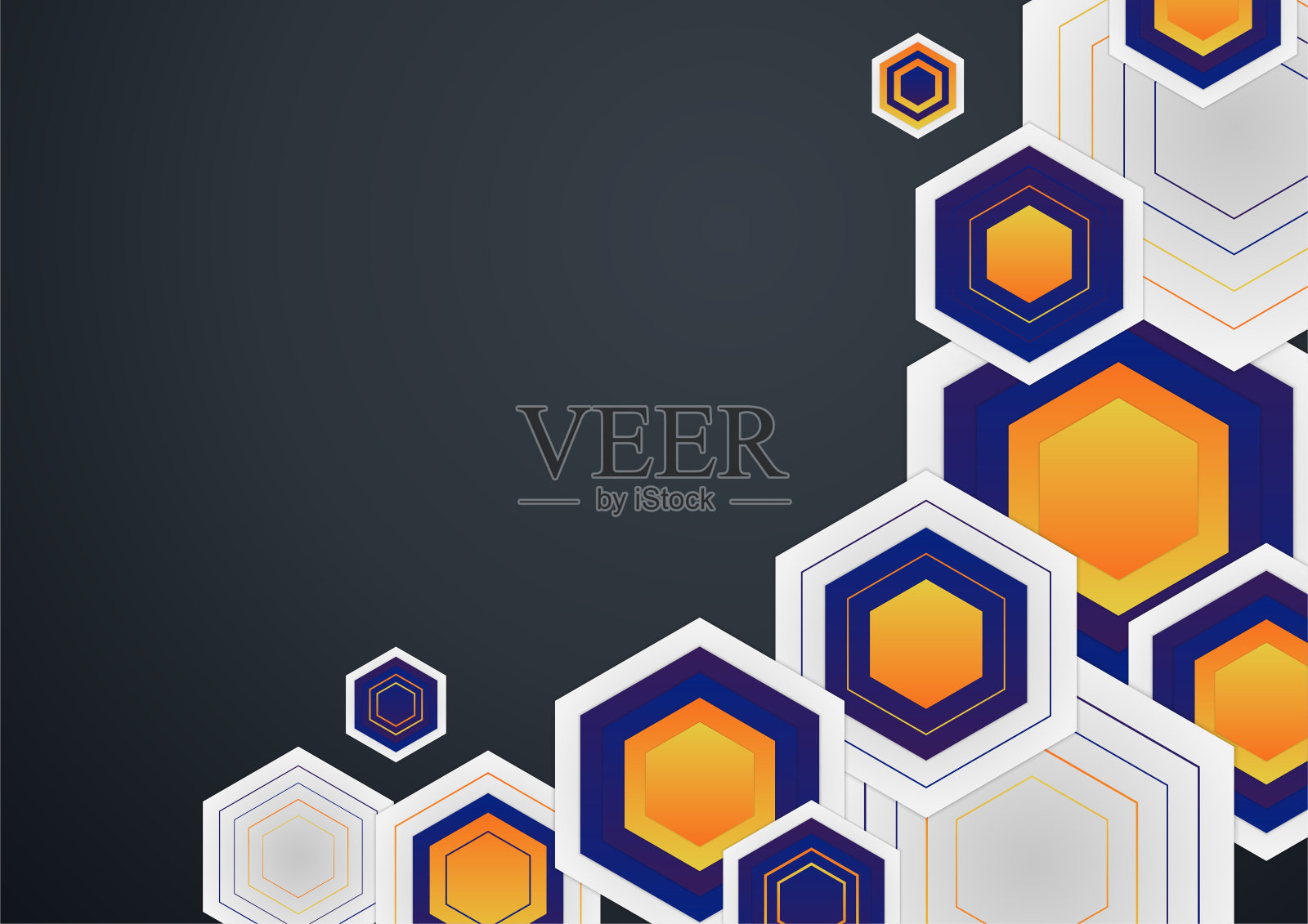 现代简单六边形抽象背景。矢量抽象图形设计横幅图案背景模板。插画图片素材