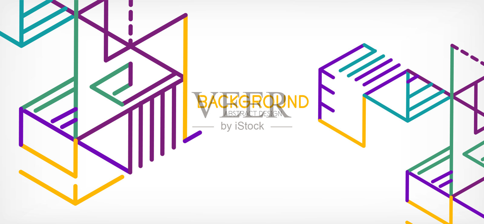 抽象的背景。白色背景上的彩色线条。线性抽象成分。技术或商业概念的壁纸，横幅，背景，着陆页插画图片素材