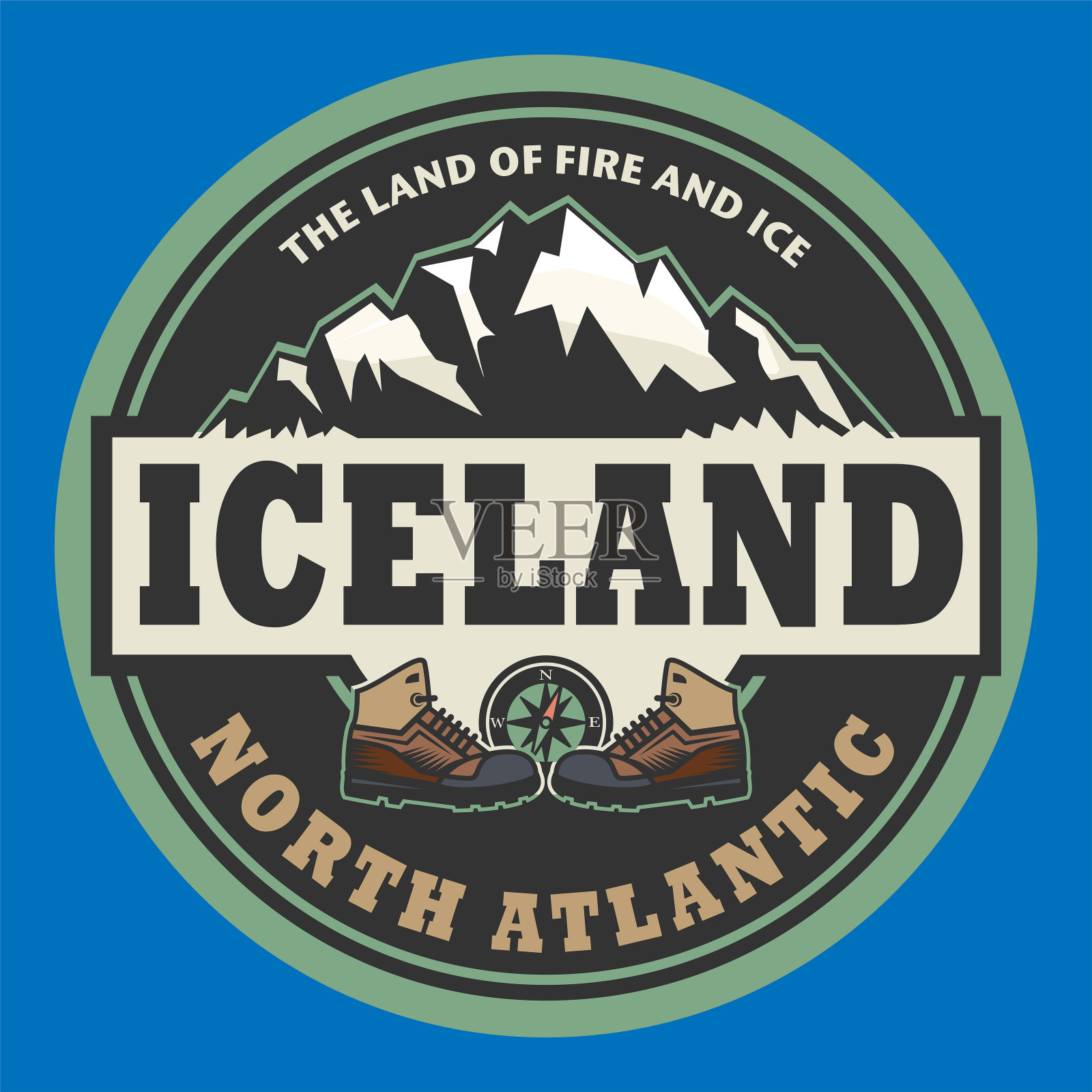 冰岛，北大西洋——火与冰之国设计元素图片