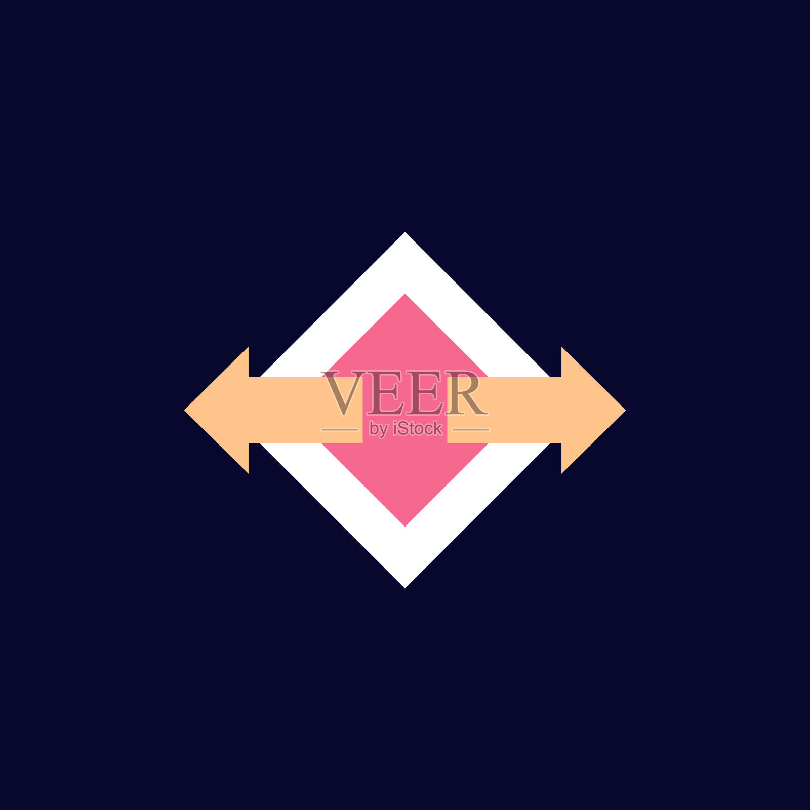 箭头指向两个方向，平面设计插画图片素材