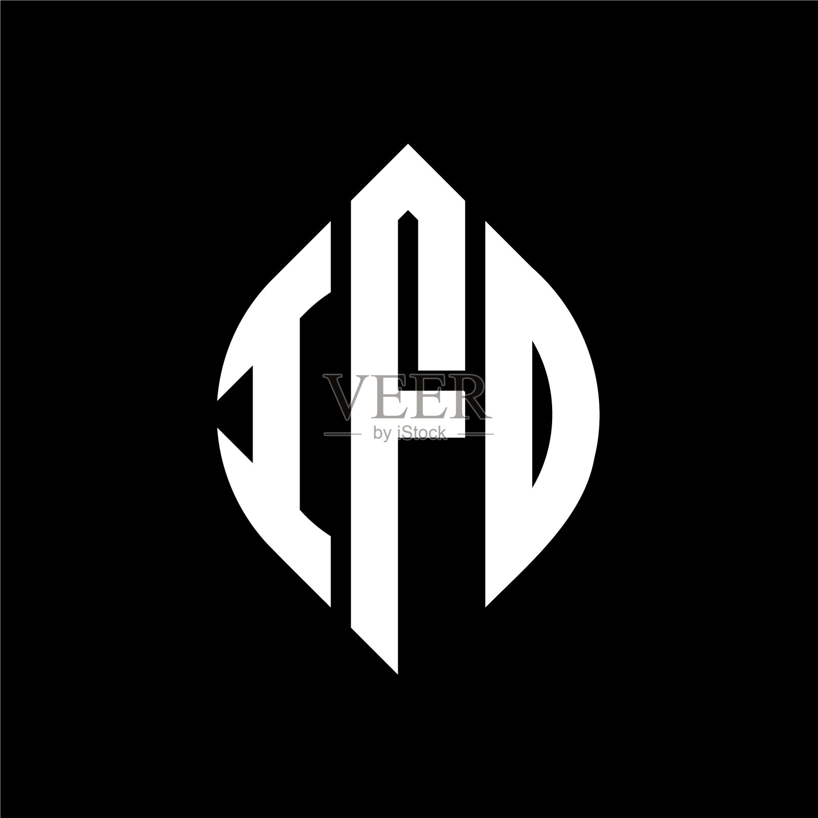 Ifd圆形字母标志设计用圆形和插画图片素材