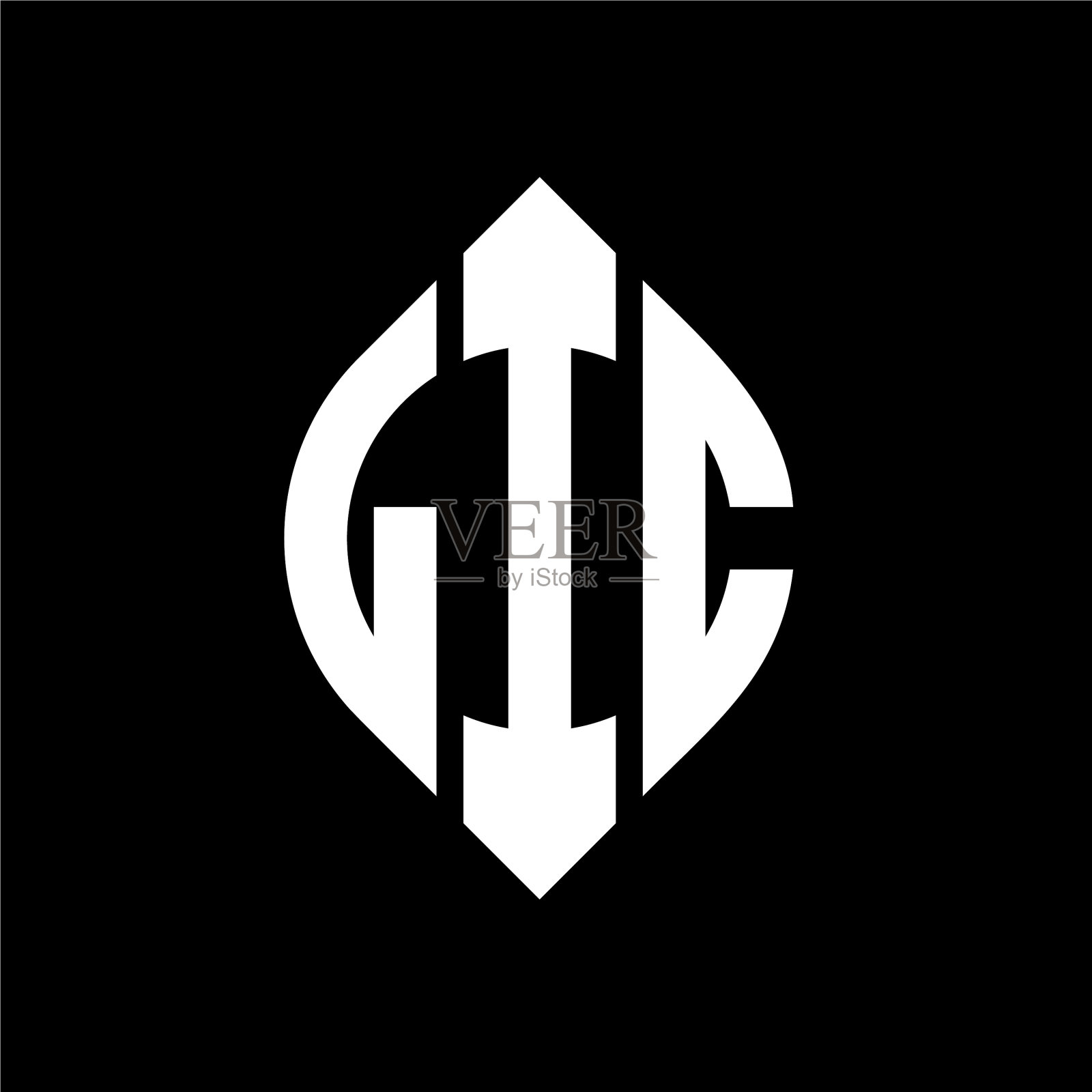 Lic圆形字母标志设计用圆形和插画图片素材