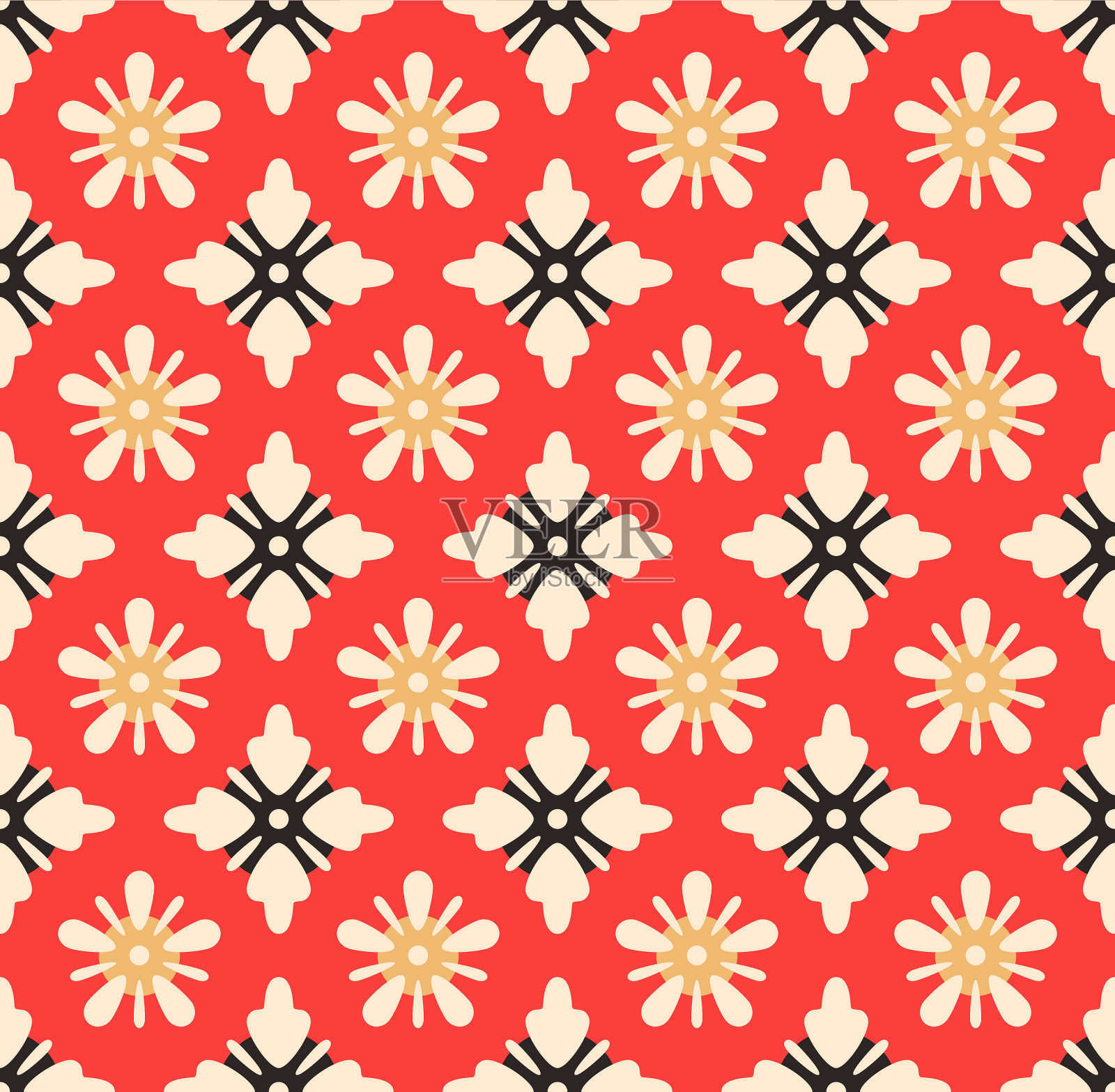 日本钻石星花矢量无缝图案插画图片素材