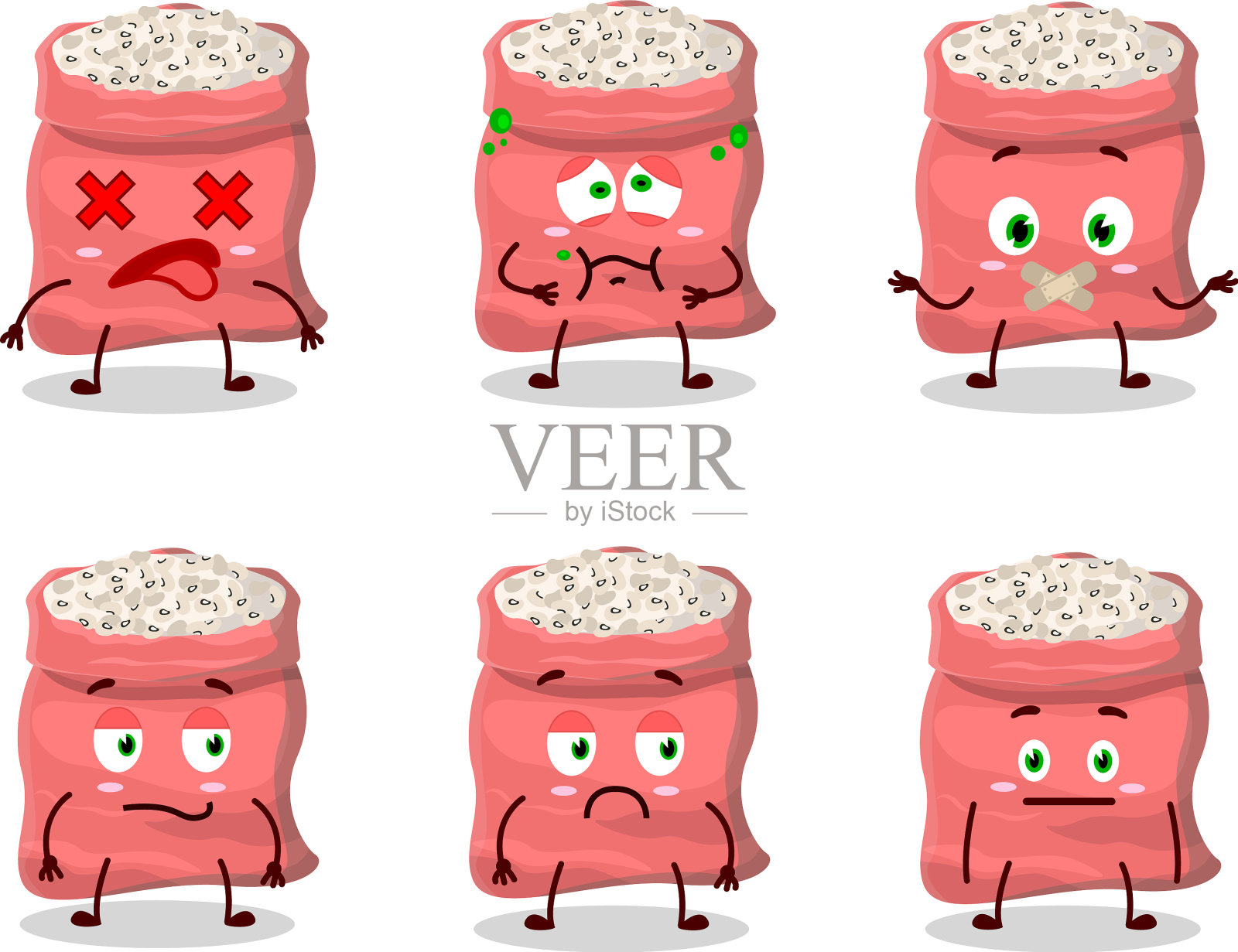 黑眼豆豆卡通人物与没有插画图片素材