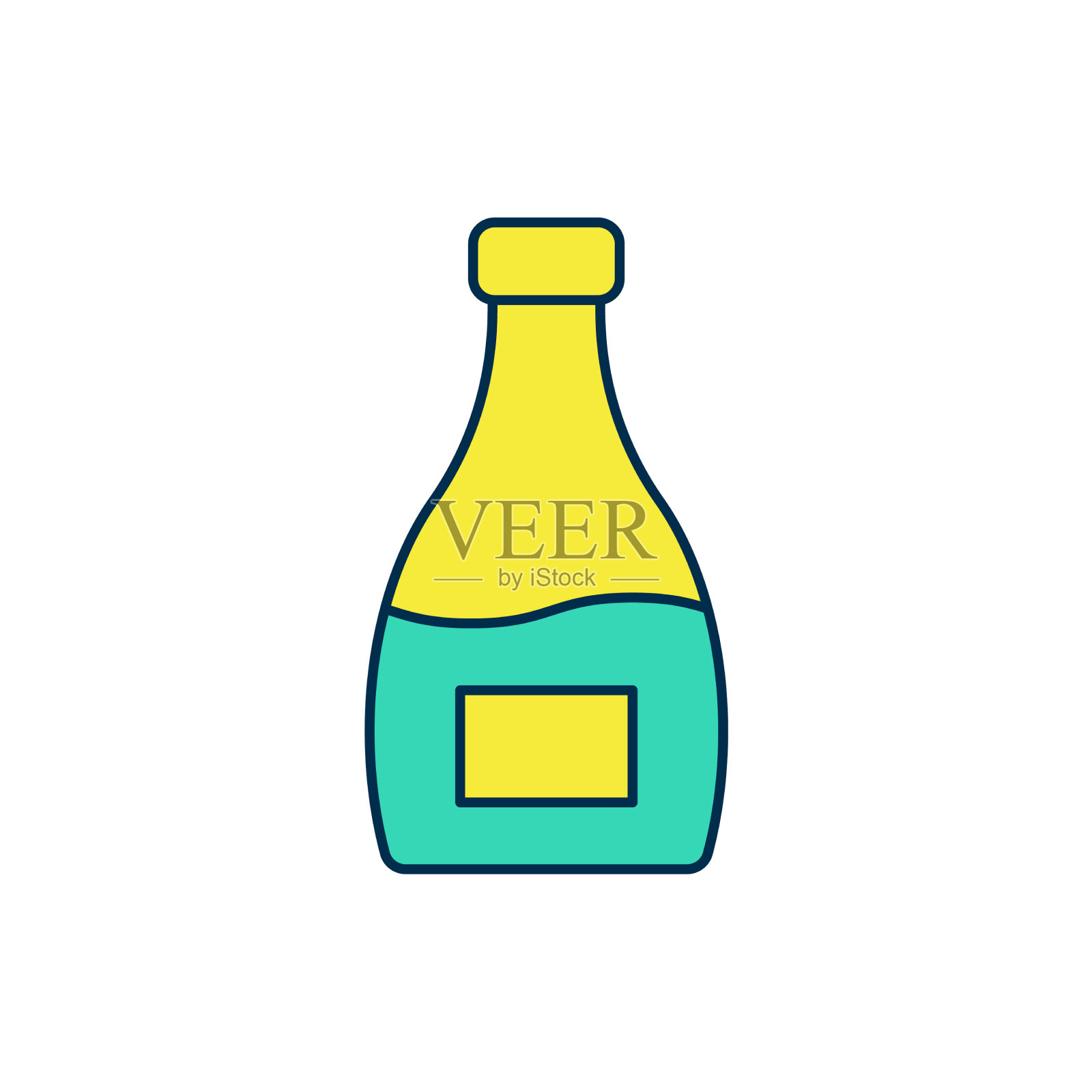 填充轮廓酱瓶图标孤立的白色插画图片素材