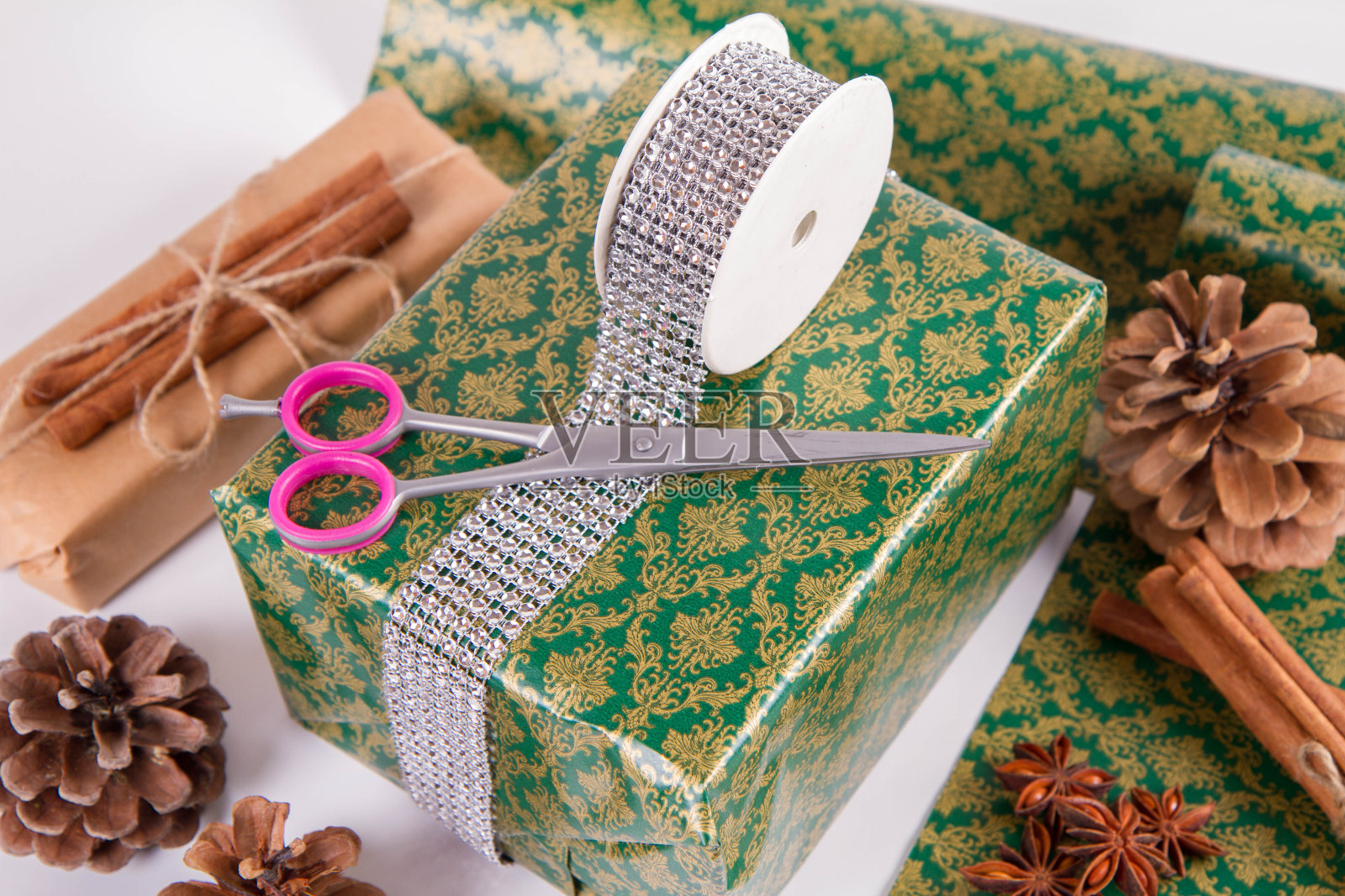 圣诞礼物包装照片摄影图片