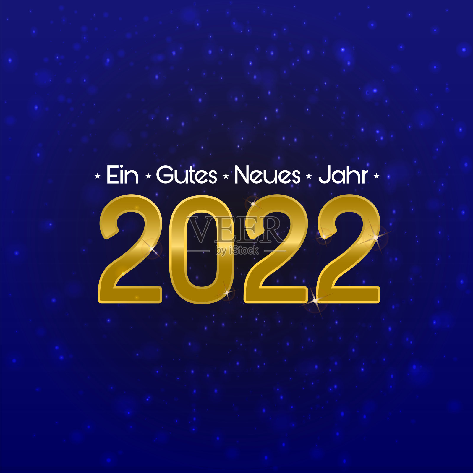 新年快乐2022金色字母与德语在照明和闪亮的背景矢量股票插图。插画图片素材