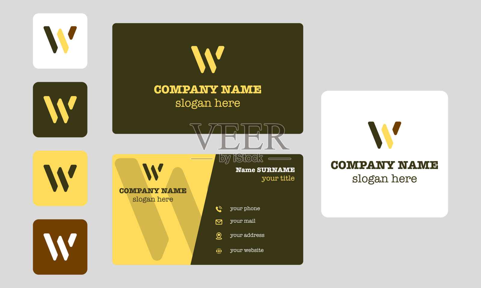 字母W标志设计矢量插图设计。插画图片素材