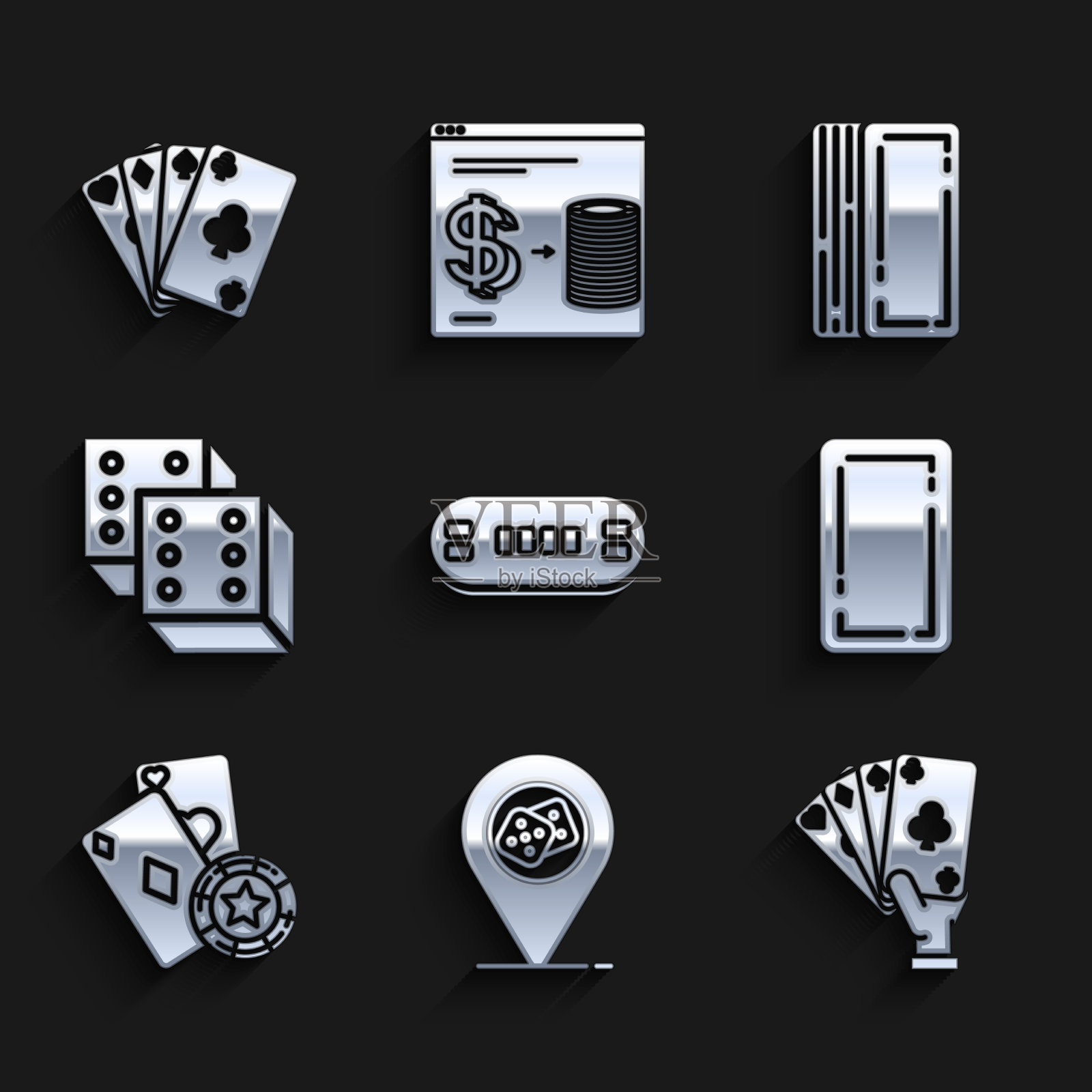 设置扑克桌赌场位置手握图标素材