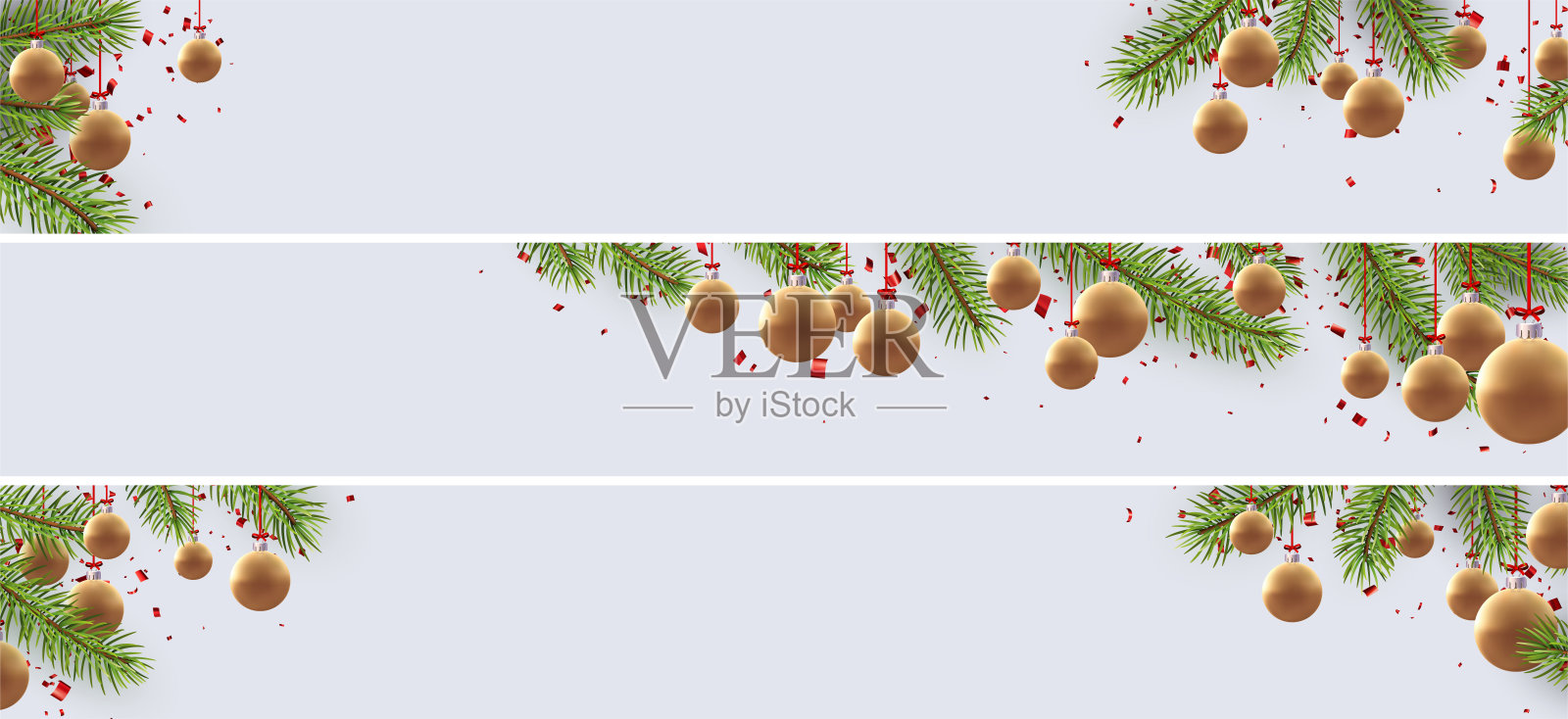 一套圣诞和新年的横幅。插画图片素材