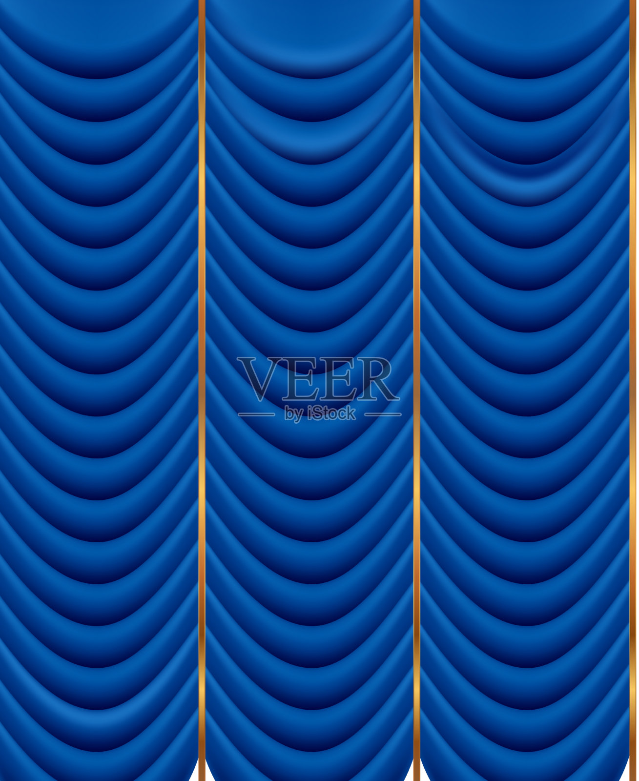 蓝色窗帘写实构图设计元素图片