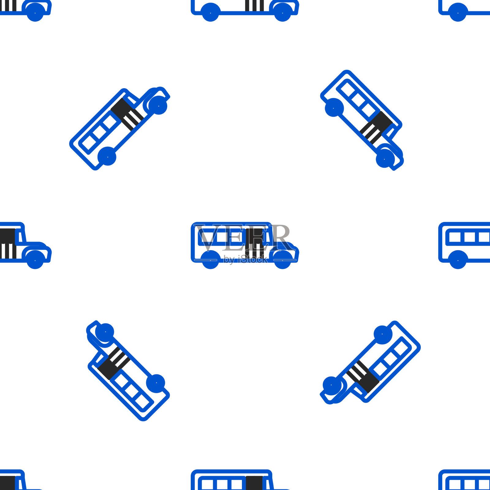 线隔离校车图标无缝模式上插画图片素材