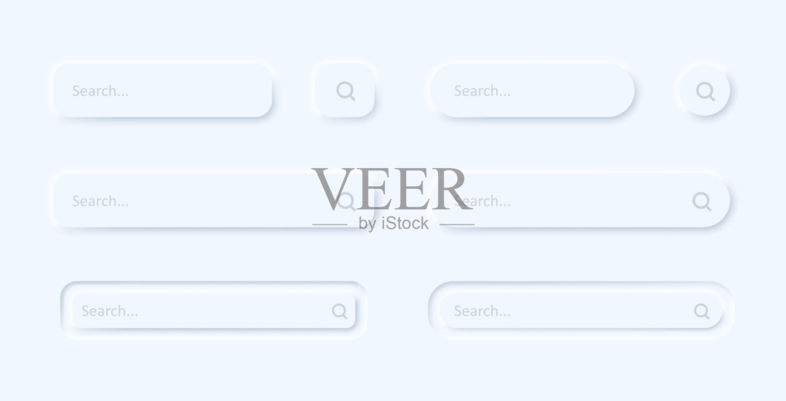 搜索栏图标集。Neumorphism风格。浏览器模板。矢量线图标的业务和广告插画图片素材