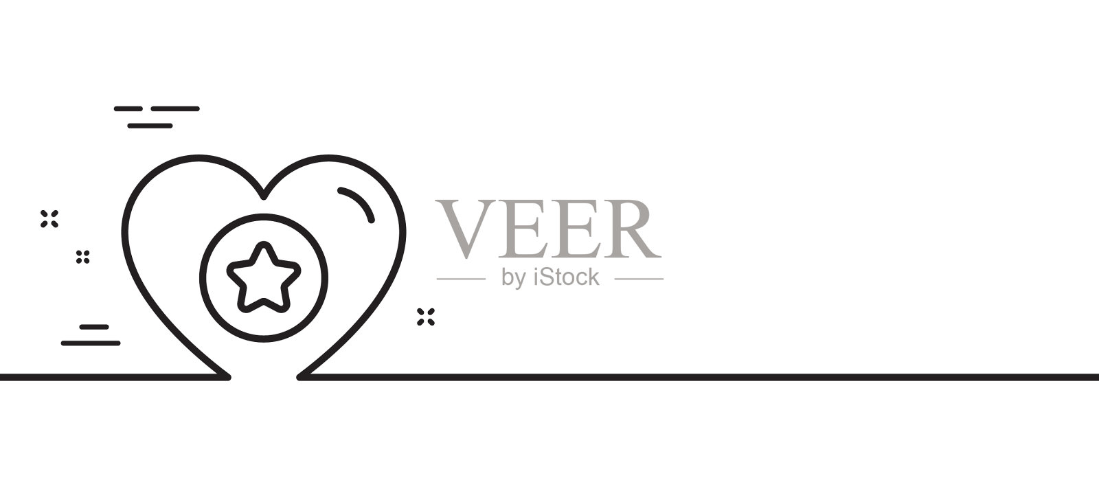 心和星线图标最喜欢的标志设计元素图片