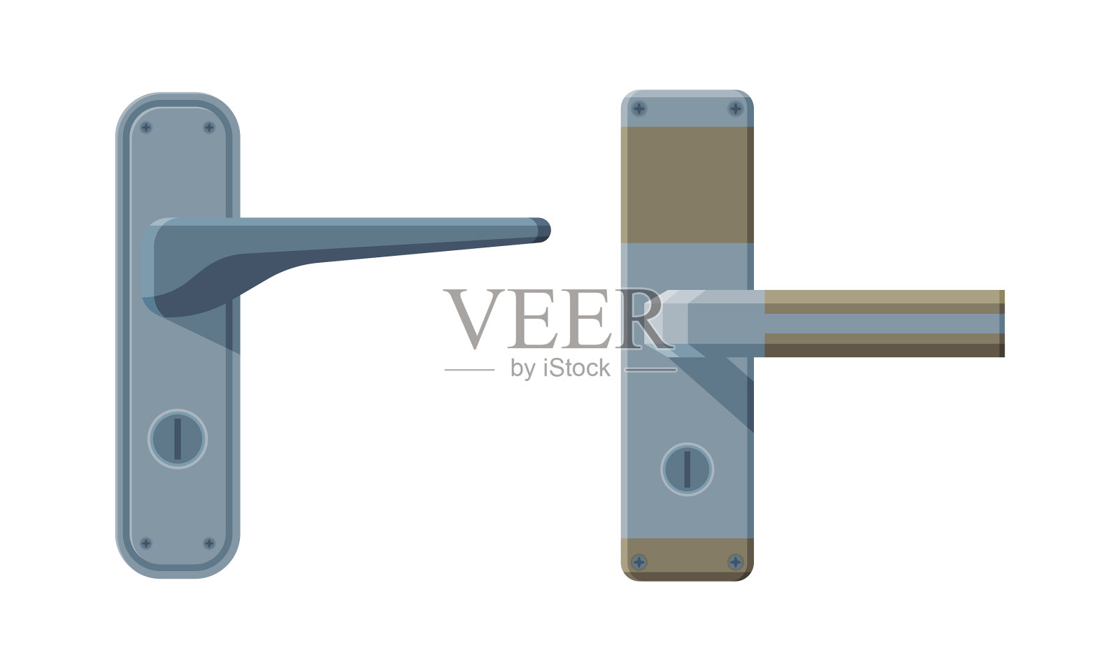 金属门把手或用于开门的门把手设计元素图片