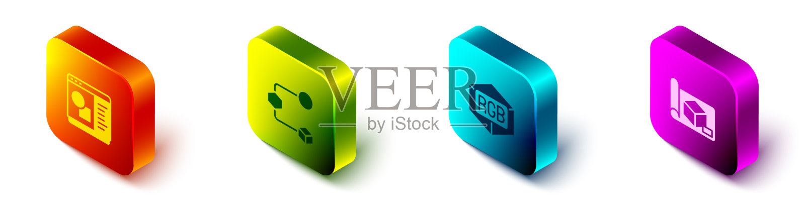 设置等距3d打印机软件的等距立方体图标素材