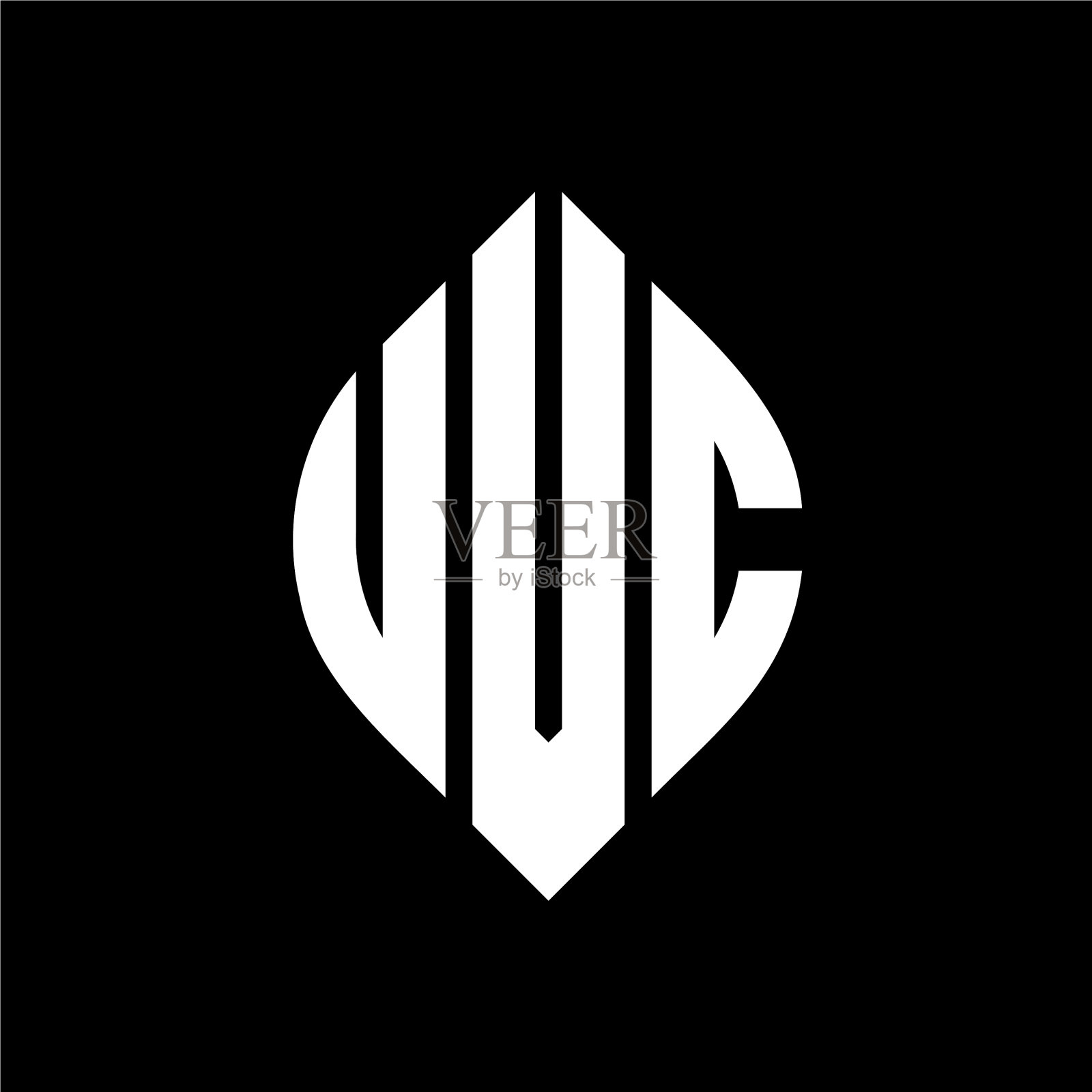 Uvc圆形字母标志设计用圆形和插画图片素材