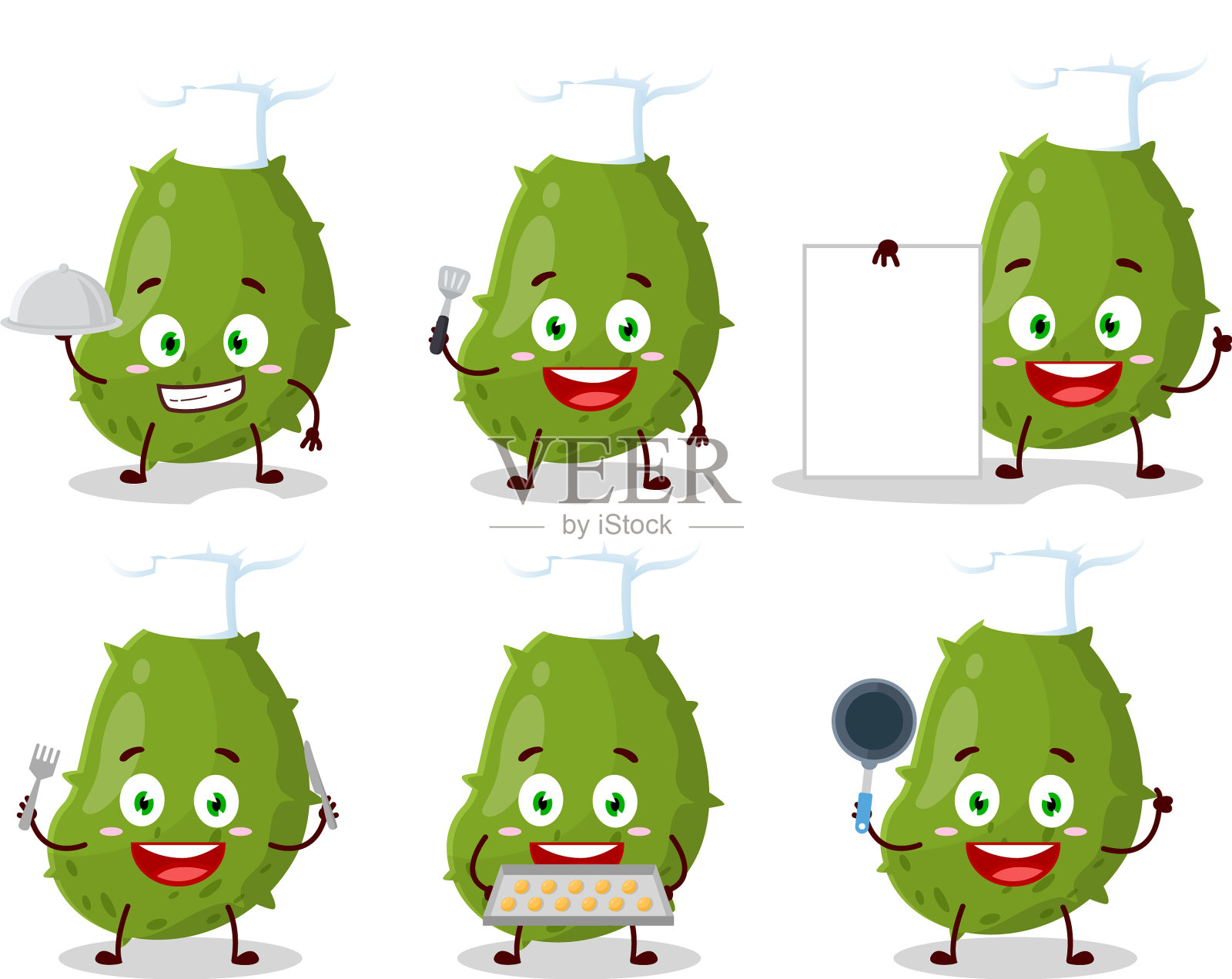 各种病毒病的卡通人物插画图片素材