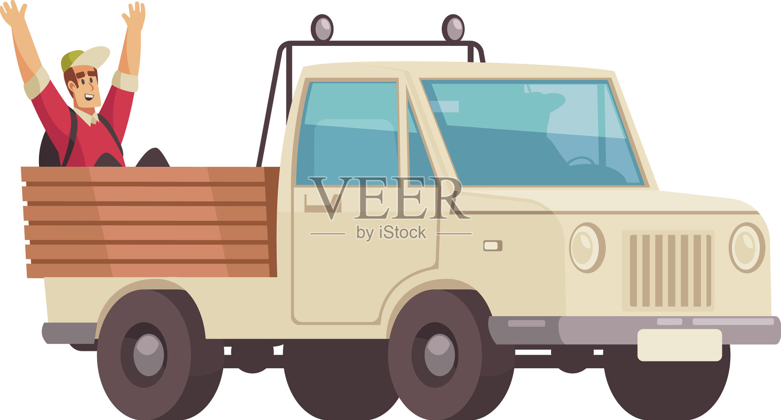 搭便车卡车组合设计元素图片