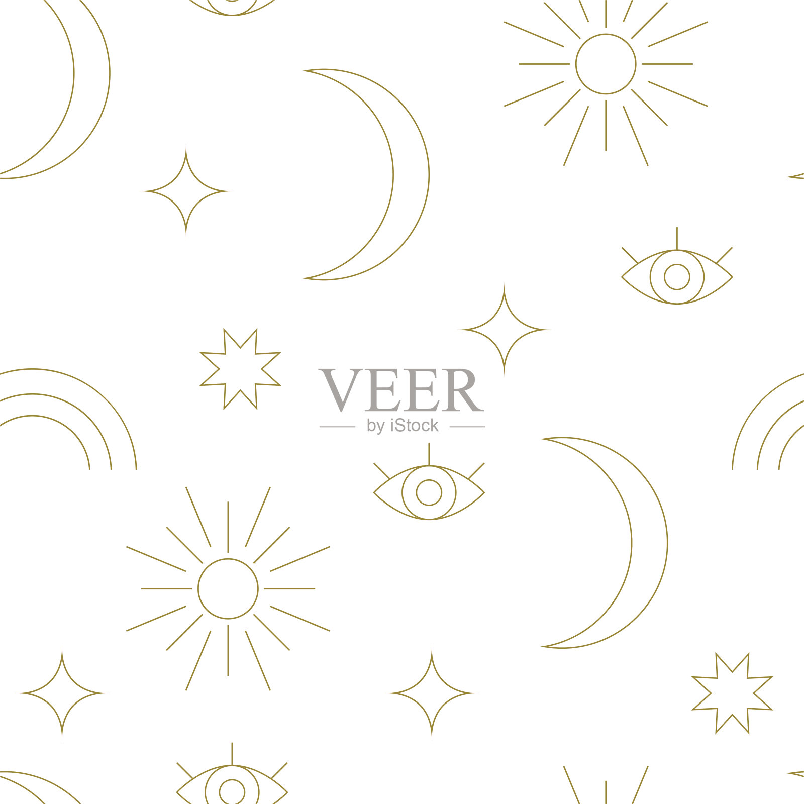 波西米亚风格的无缝图案插画图片素材