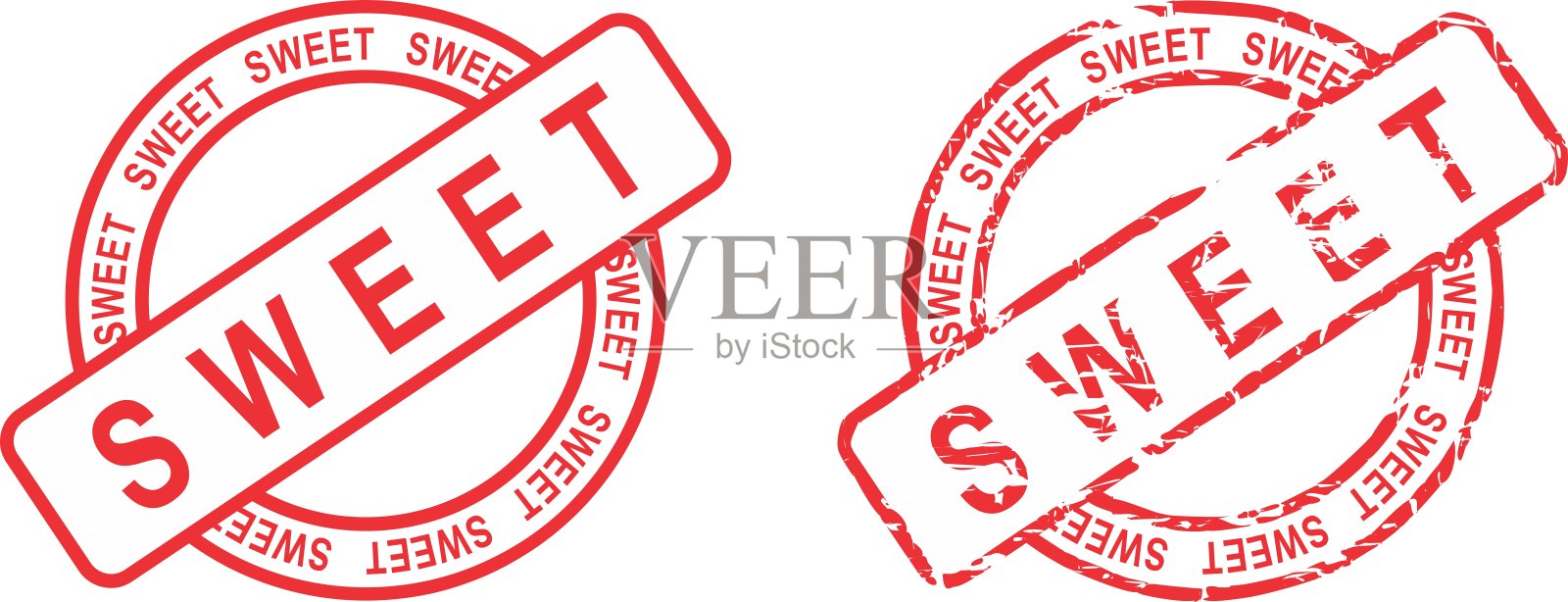 甜蜜的邮票贴纸插画图片素材