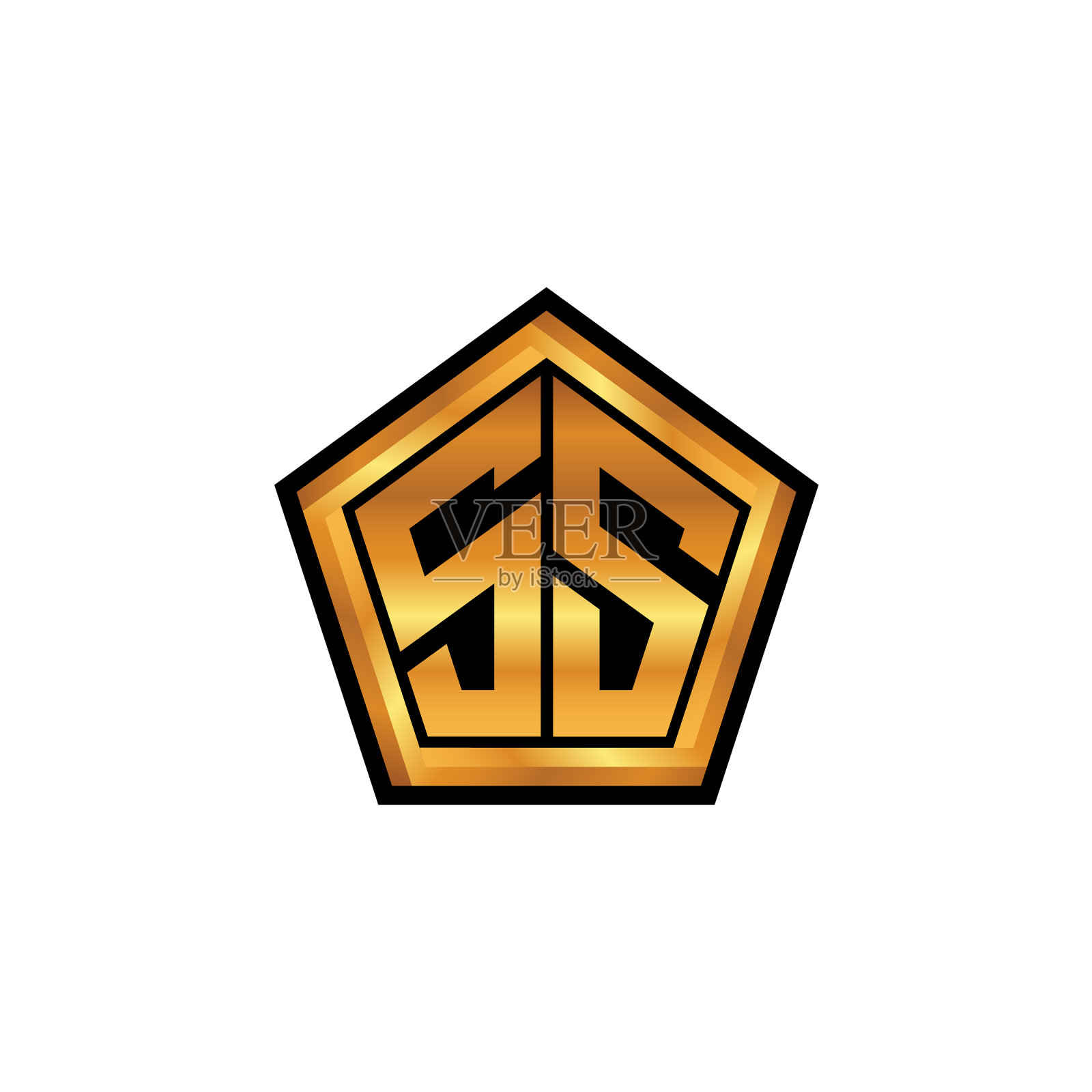 Ss标志字母几何金色风格插画图片素材