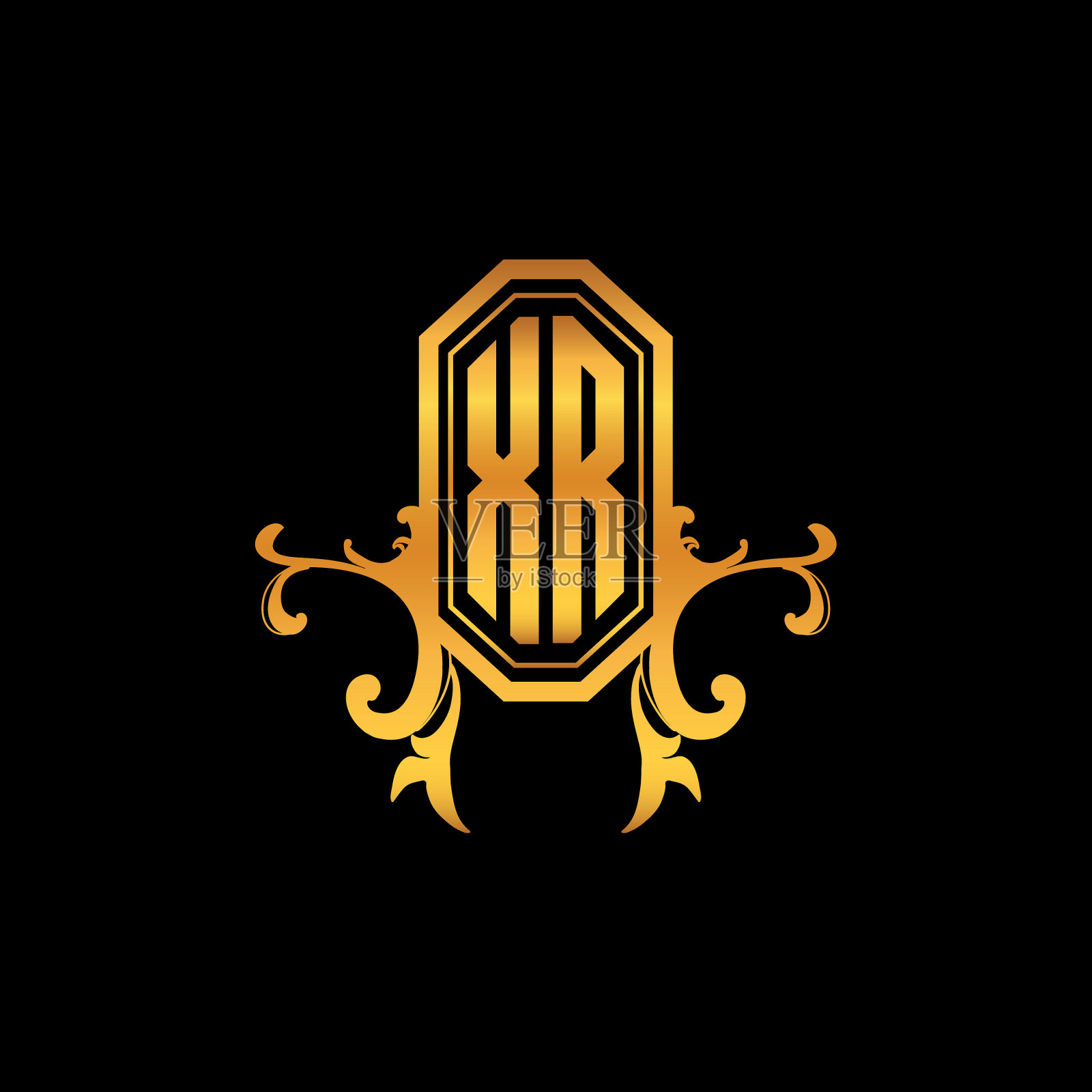 Xr标志交织复古几何装饰插画图片素材