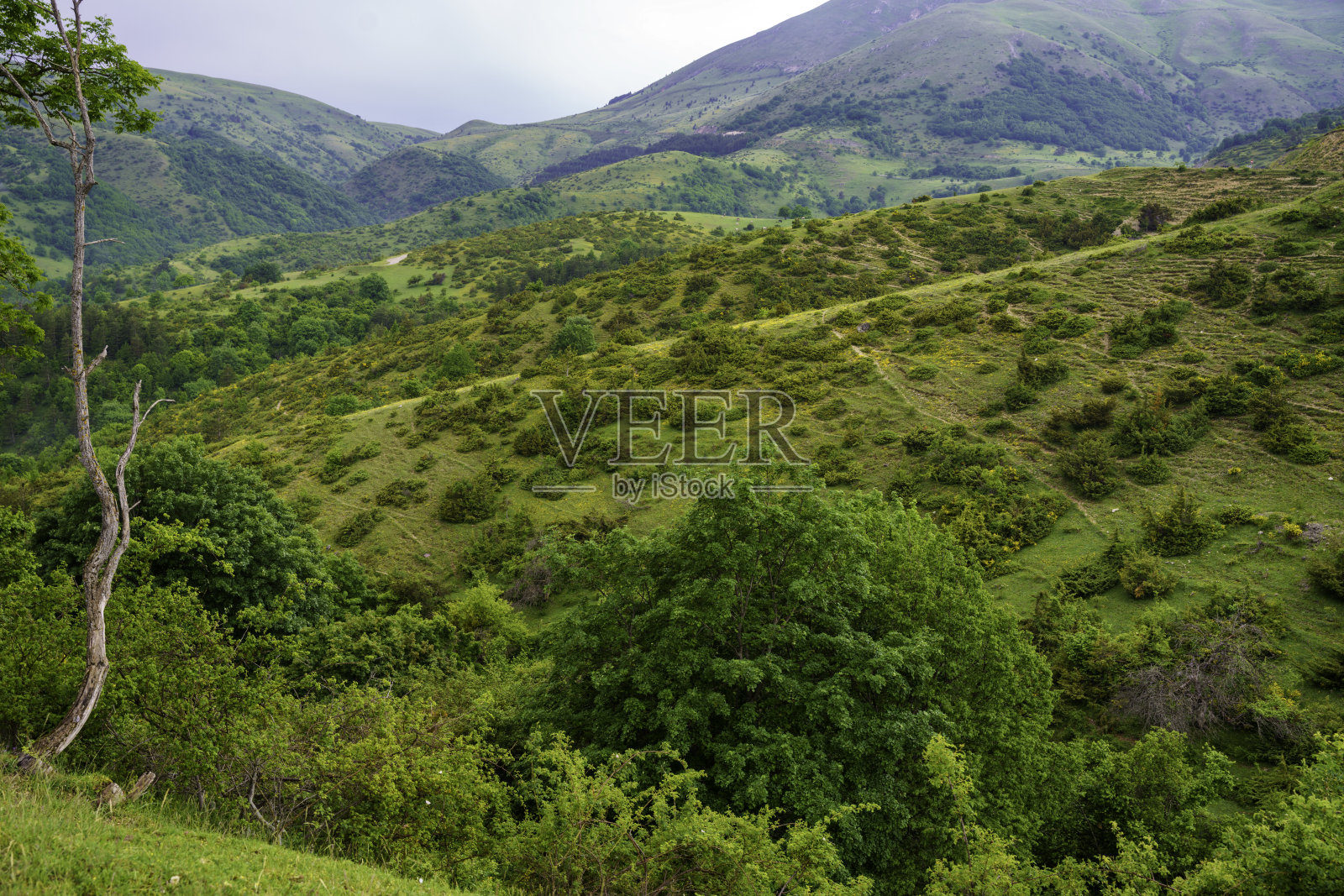 阿布鲁佐的瓦斯托路。春天的山景照片摄影图片