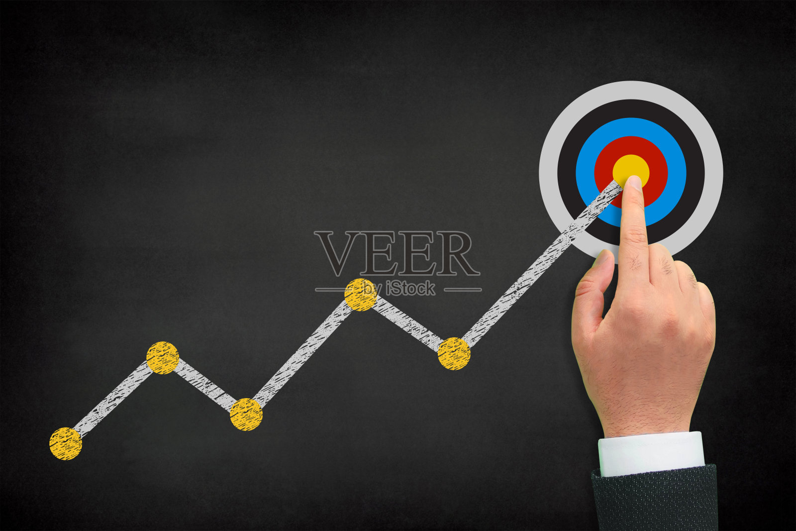 在黑板上手写目标业务图照片摄影图片