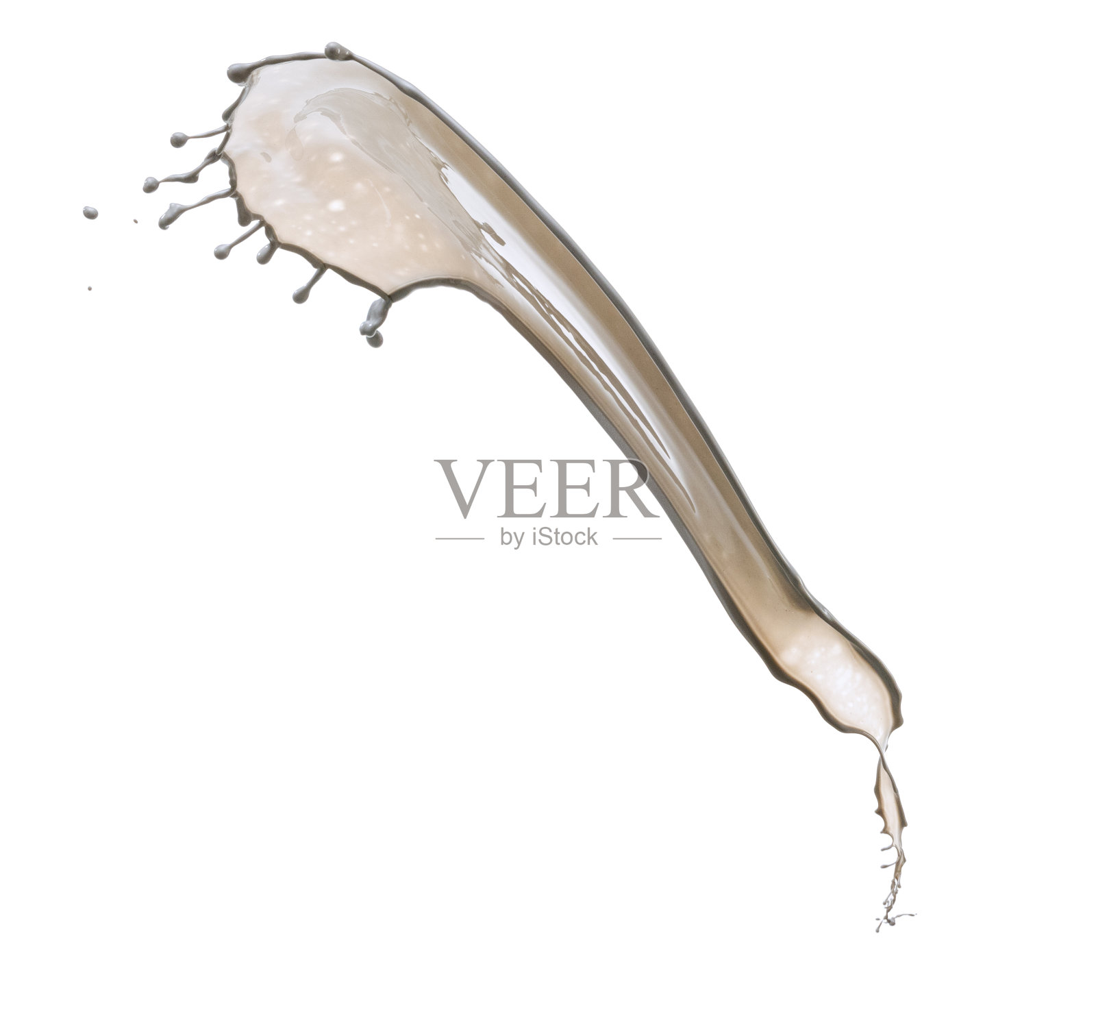 在白色背景与广告，文字，设计复制空间隔离的灰色涂料飞溅的动态镜头照片摄影图片