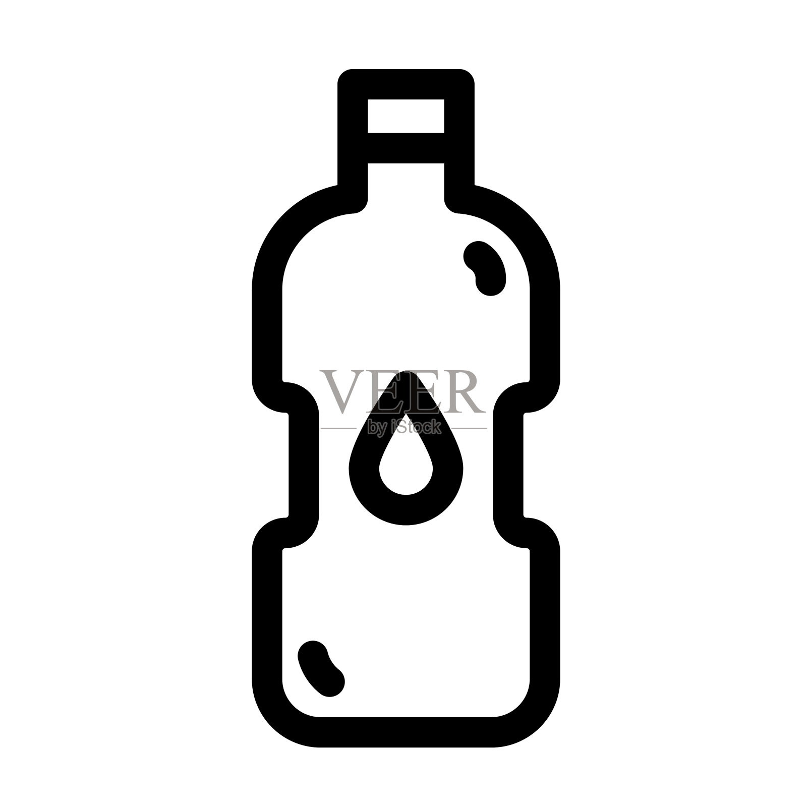 塑料水瓶交付轮廓图标插画图片素材
