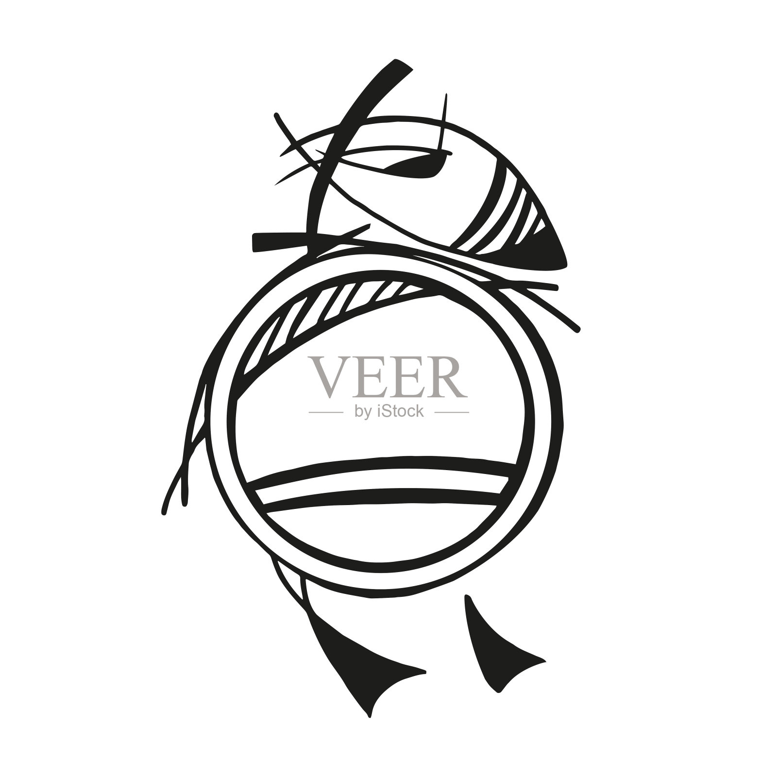 线抽象艺术向量鸟插图。插画图片素材