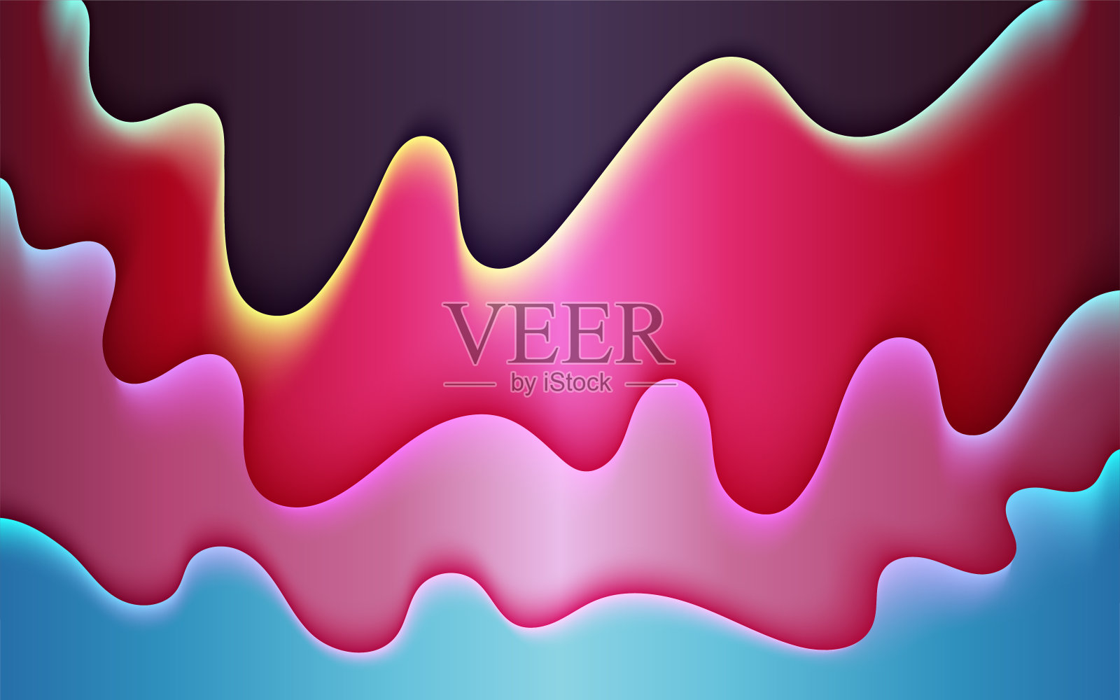 明亮的几何蓝色和粉红色梯度背景与红线图案纹理壁纸横幅海报或打印模板。直线饱和彩色矢量插图插画图片素材