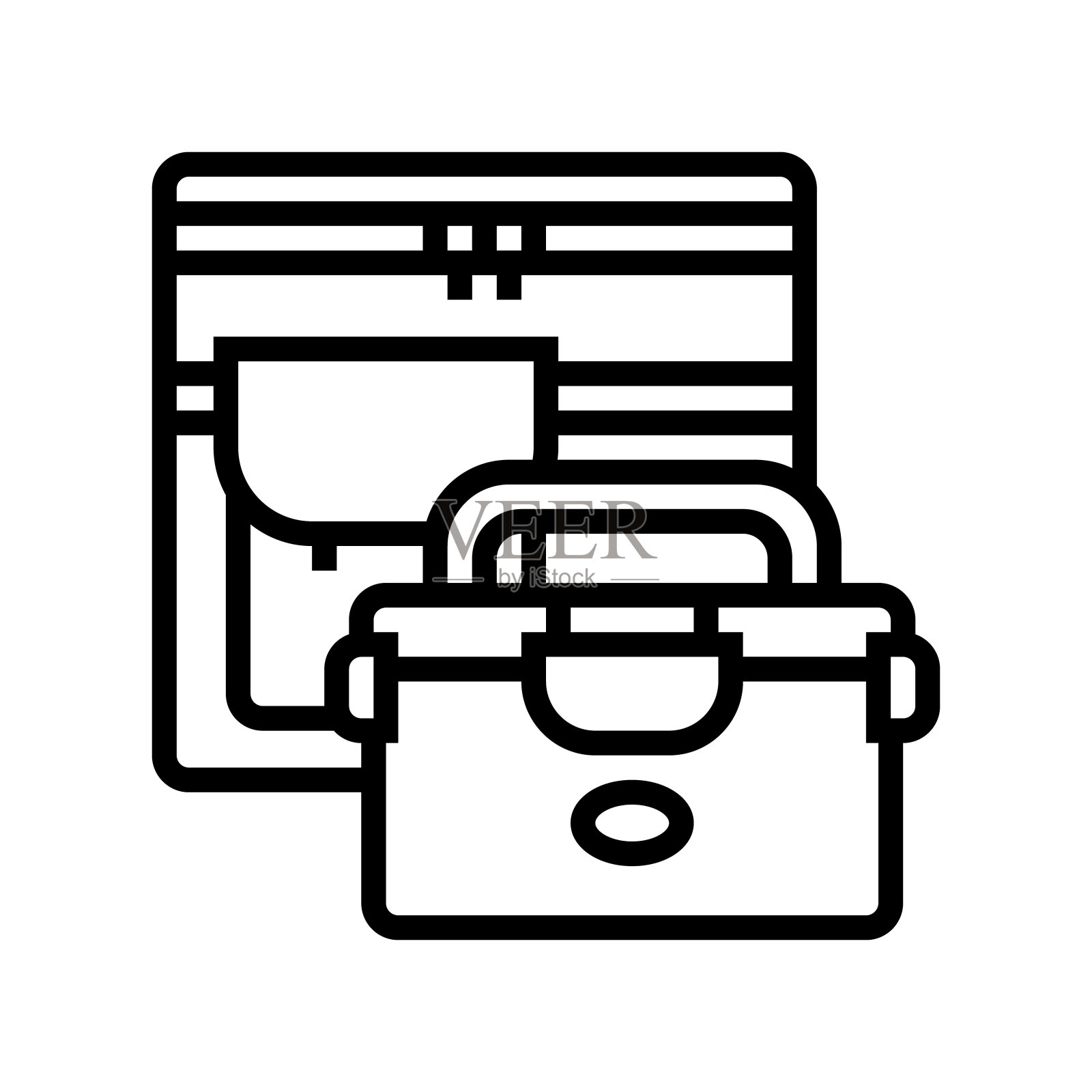 午餐盒线图标矢量插图图标素材