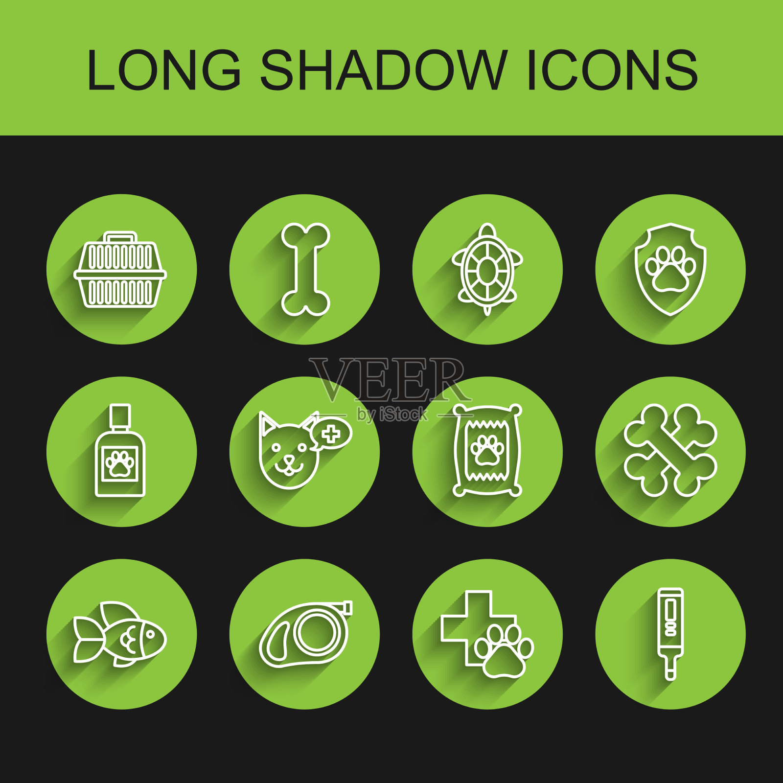 设置线鱼可伸缩的绳带图标素材