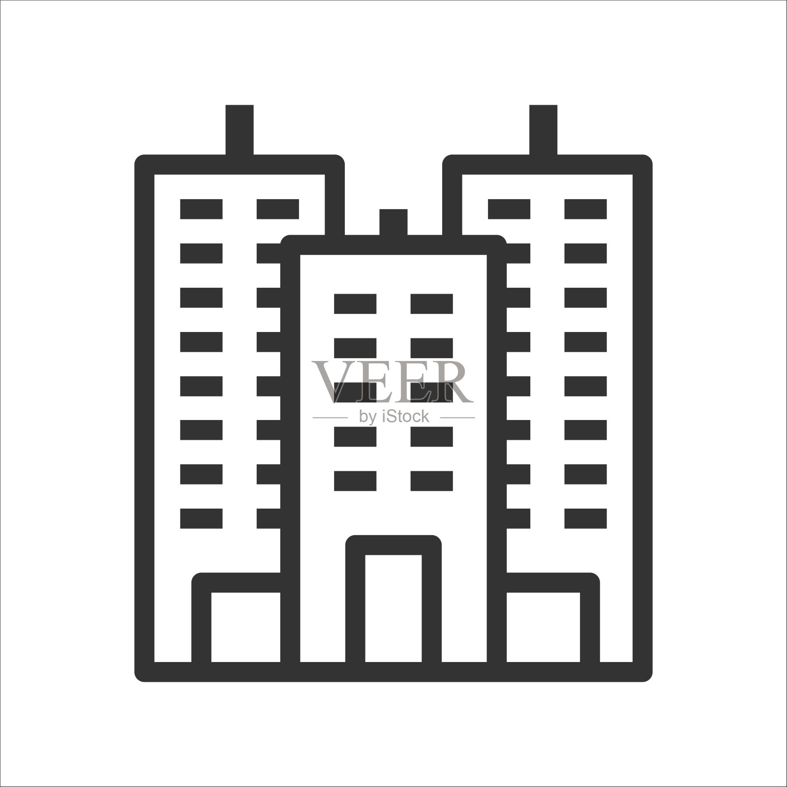 建筑线图标插画图片素材