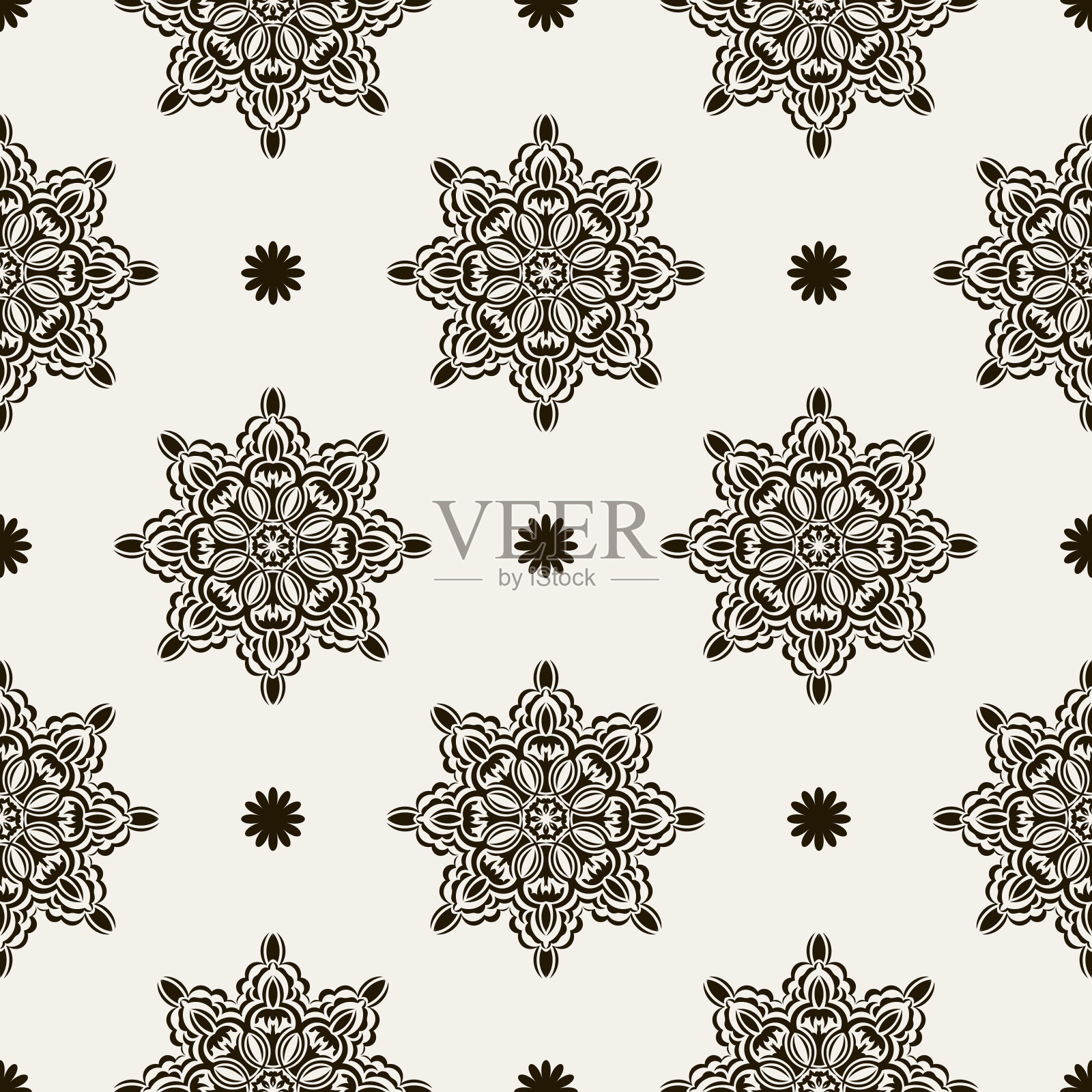 复古无缝图案与装饰。适用于封面、织物、明信片和印刷。矢量插图。插画图片素材